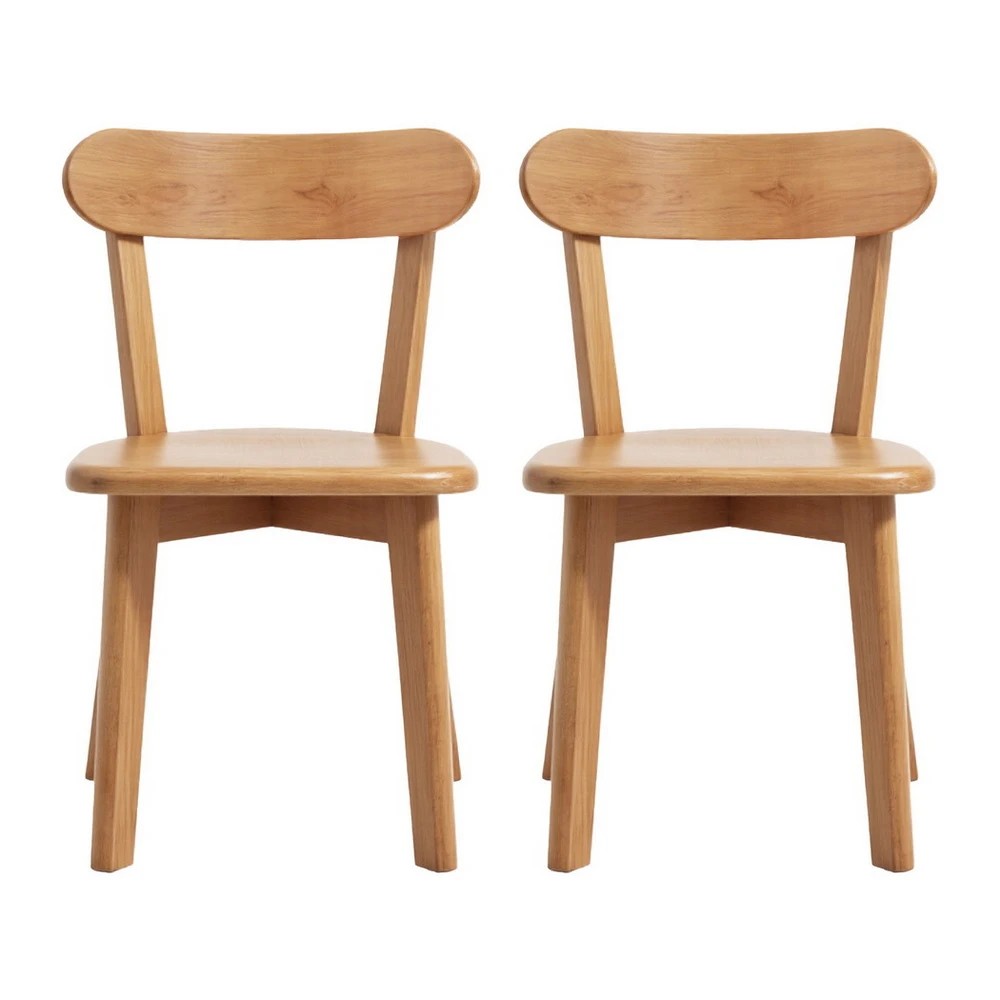 1 Artiss 2x Dining Chairs en Kitchen Accent Chair Cafe Lounge Rubber - Natural, 1 of 6