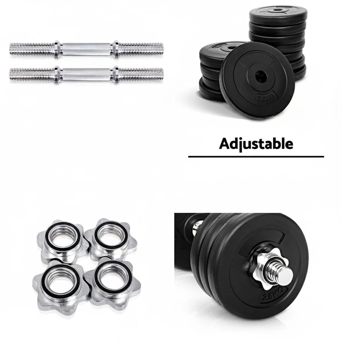 4 Everfit 35kg Dumbbell Set Weight Plates Dumbbells Lifting Bench - Black, 4 of 6