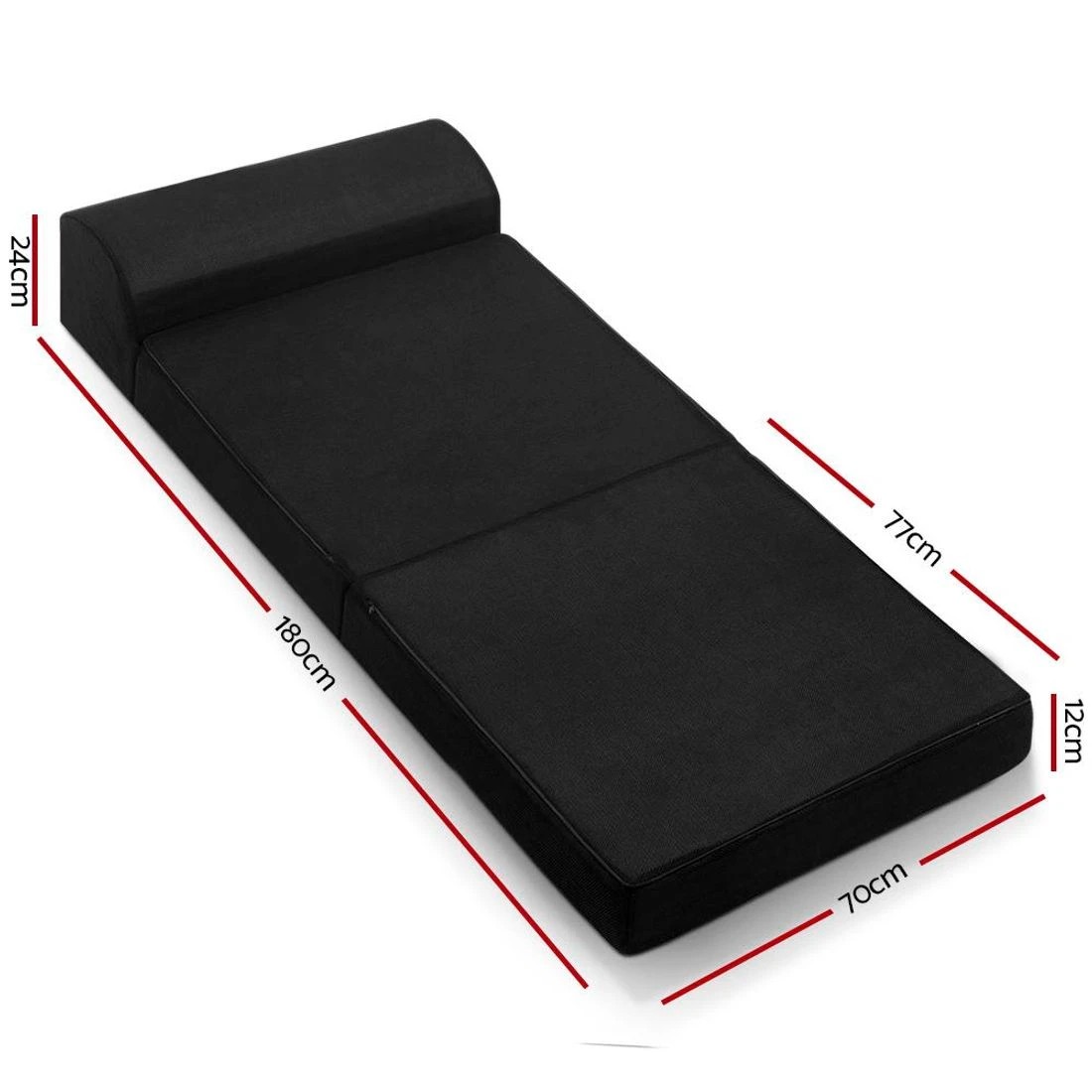 2 Giselle Bedding Foldable Mattress Folding Foam Bed Mat - Black, 2 of 7