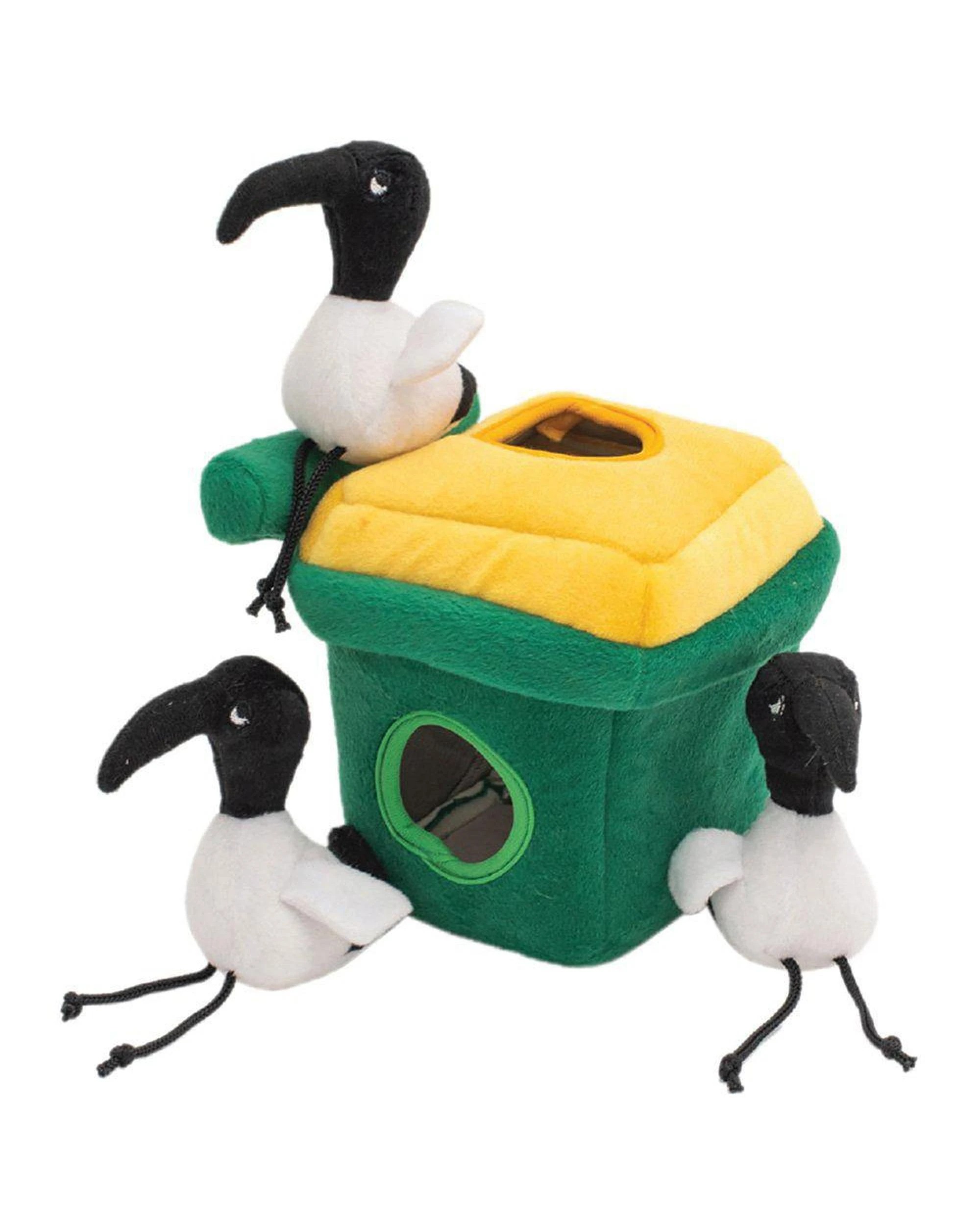 1 Zippy Paws Zippy Burrow Bin Chicken in Wheel Bin Interactive Dog Squeaker Toy, 1 of 3