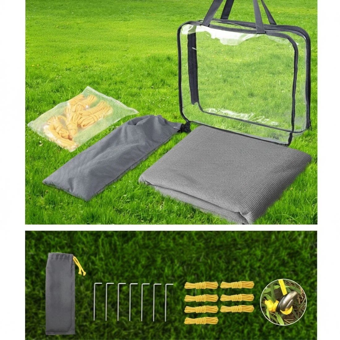 3 Caravan Privacy Screen Roll Out Awning 1.95 x 2.2M Sun Shade End Wall Side - Grey, 3 of 4