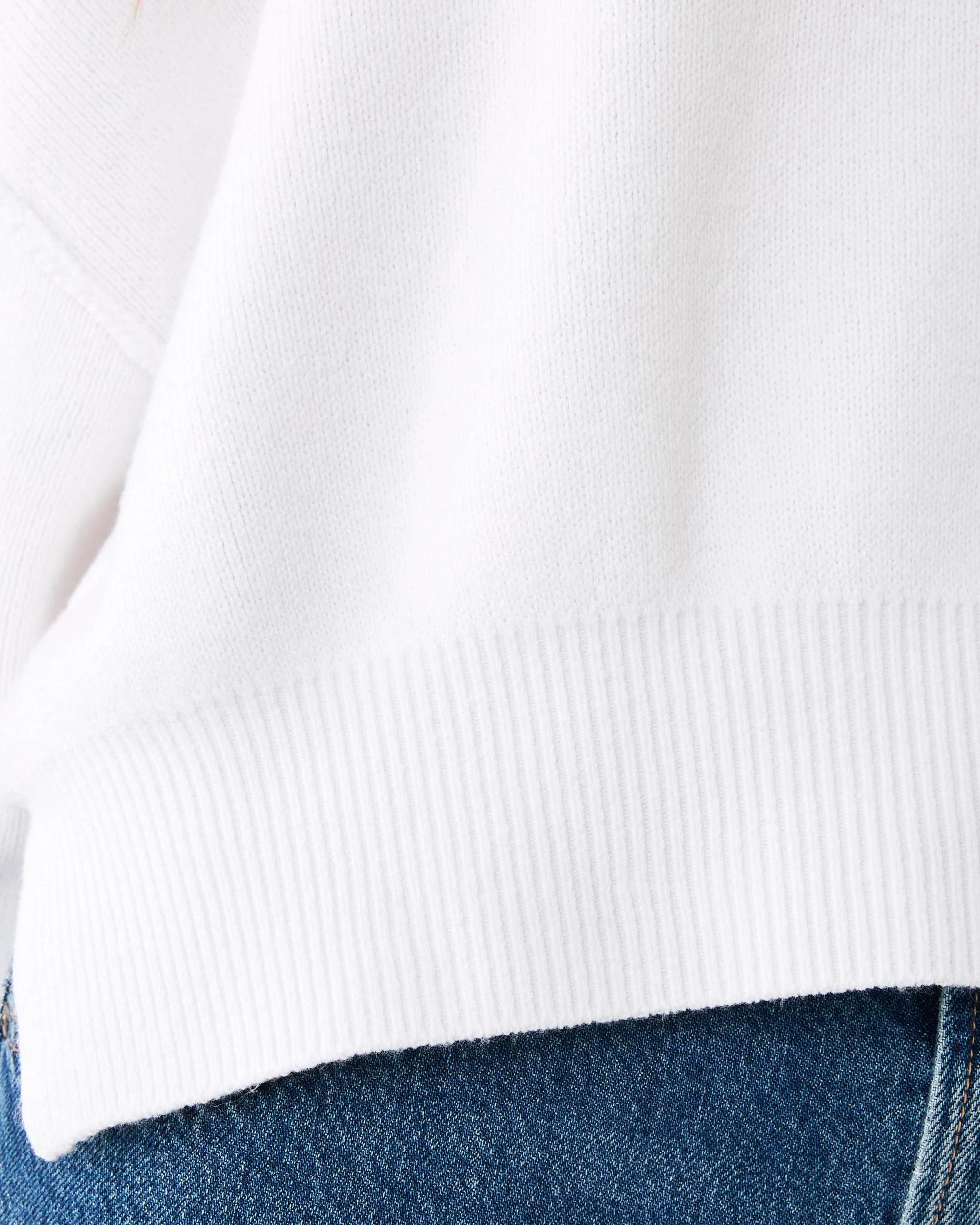 6 Oversized Crew Neck Jumper White, 6 of 7