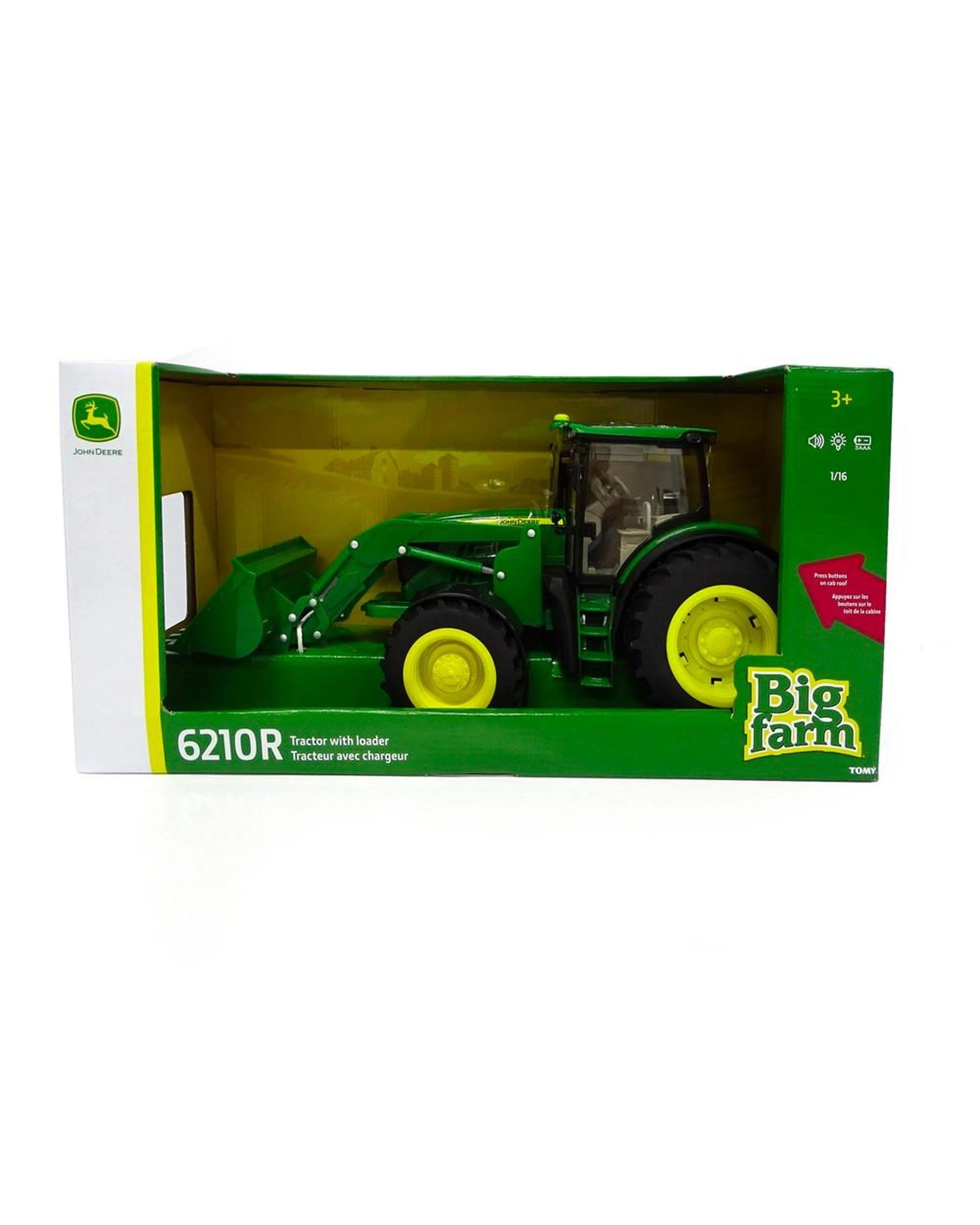 3 John Deere 1:16 Big Farm Tractor Loader Toy w Lights and Sounds, 3 of 3