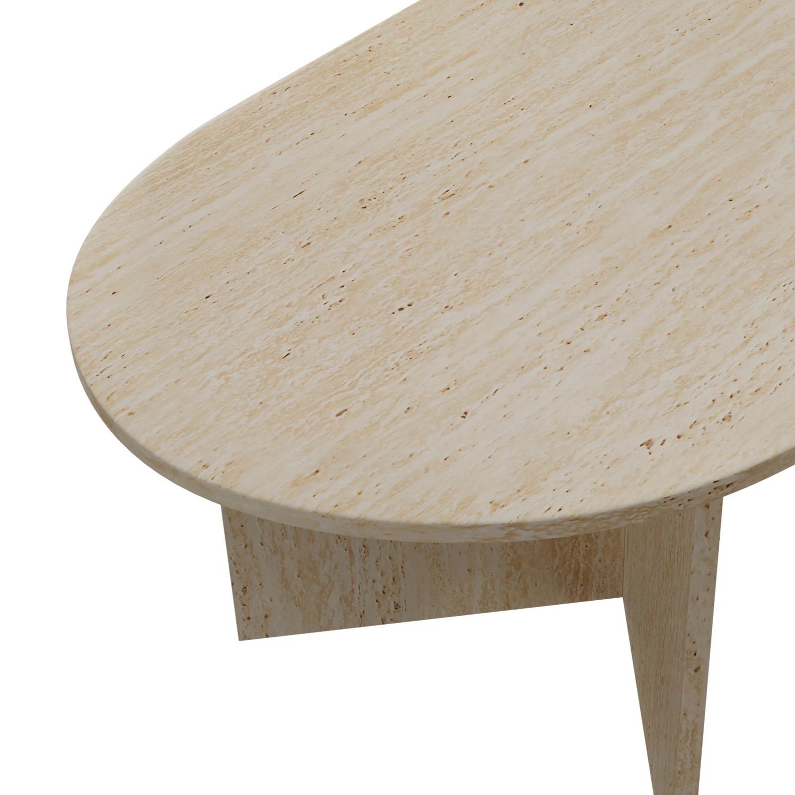 9 Oikiture Coffee Table Sofa End Table Oval Side Cafe Desk Timber - Beige, 9 of 9