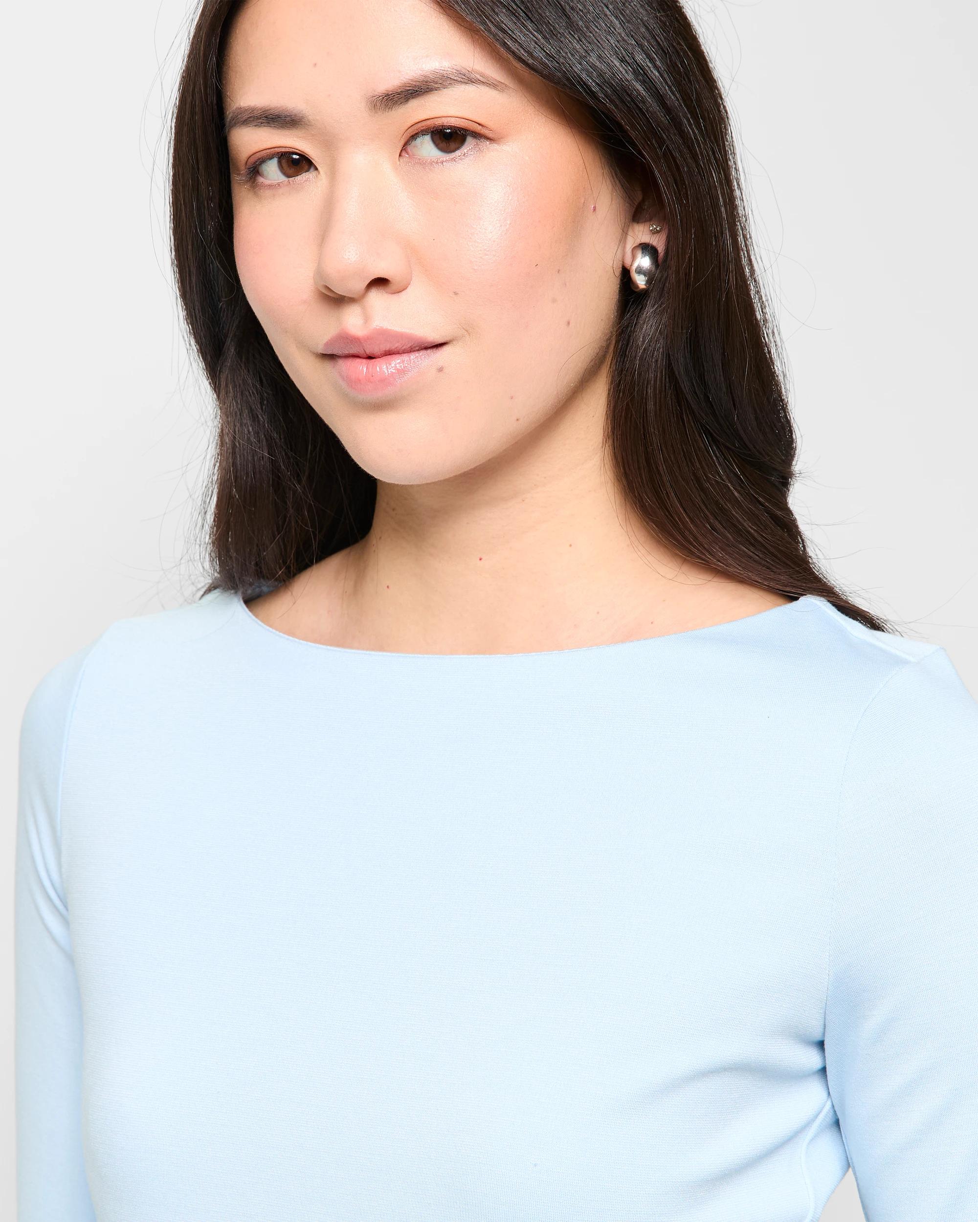 5 3/4 Sleeve Boat Neck Ponte Top - Preview SKYWAY, 5 of 5