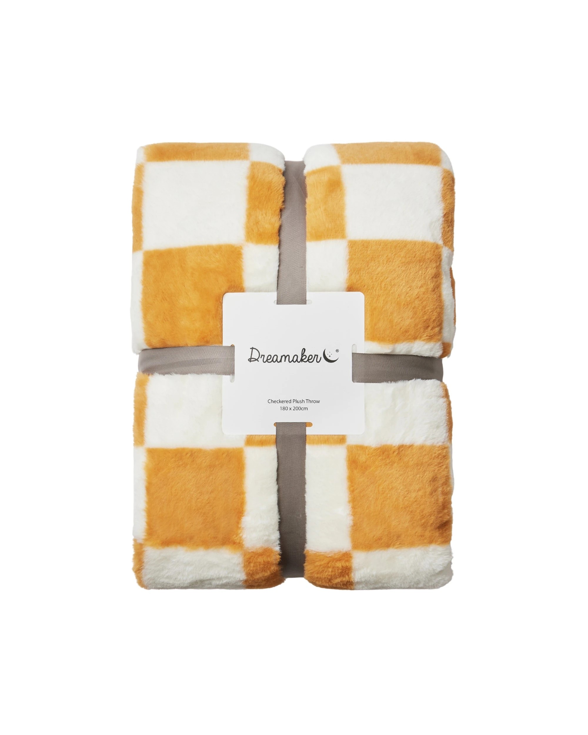 5 Dreamaker Checkered Plush Throw Blanket 180x200cm - Chai and Cream, 5 of 6