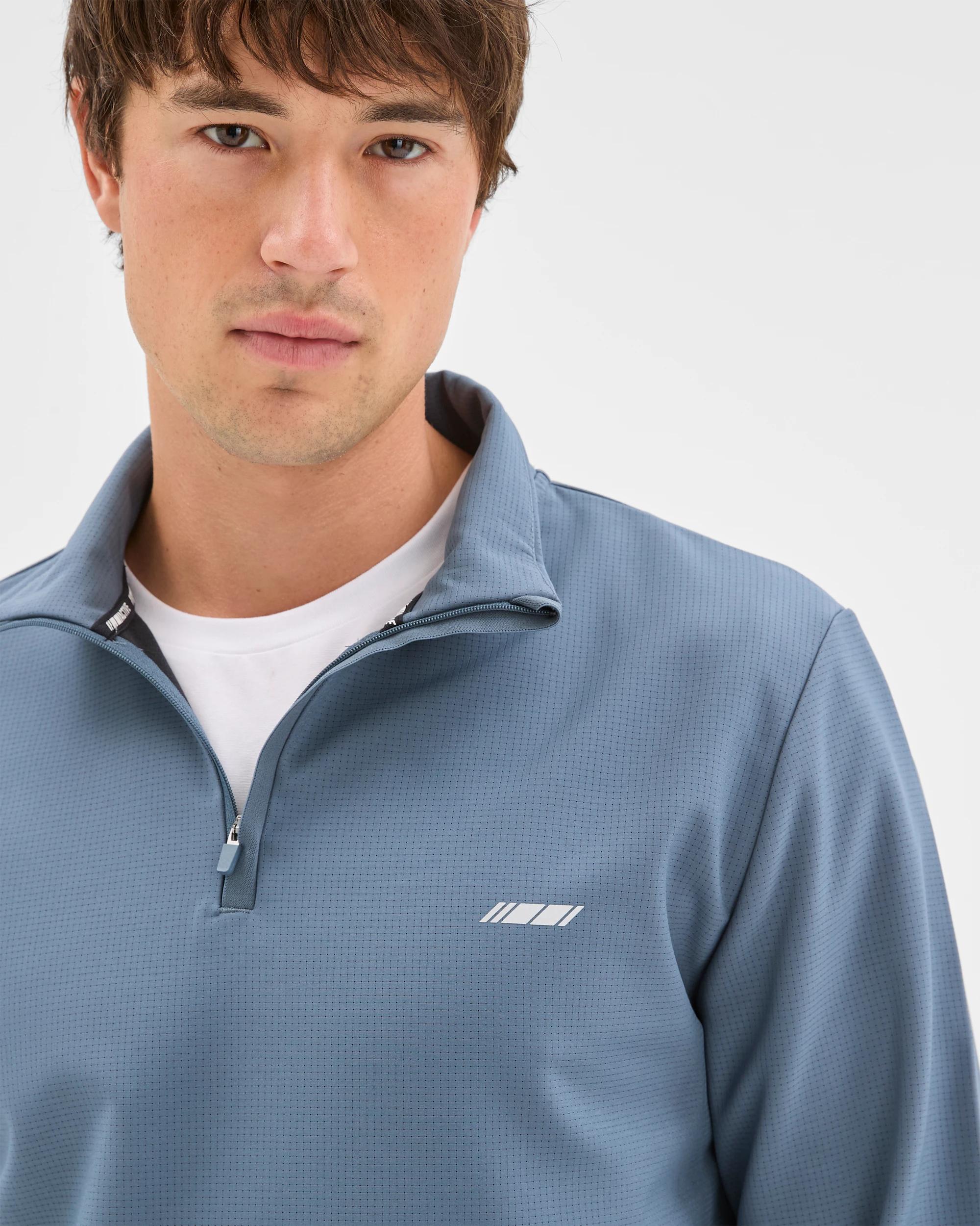 5 Target Active Active Bonded Quarter Zip Jumper STEEL BLUE, 5 of 6