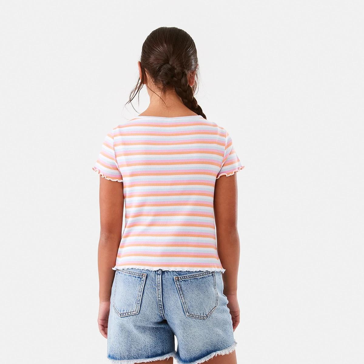 2 Ruched V-Neck Top Strpe Mlti, 2 of 10