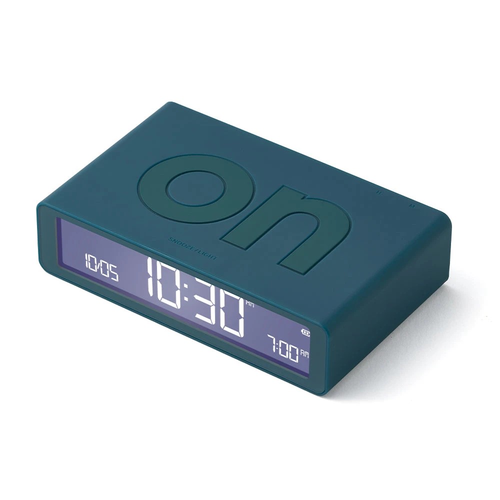2 Lexon Flip Classic Reversible Alarm Clock - Blue - Blue, 2 of 5