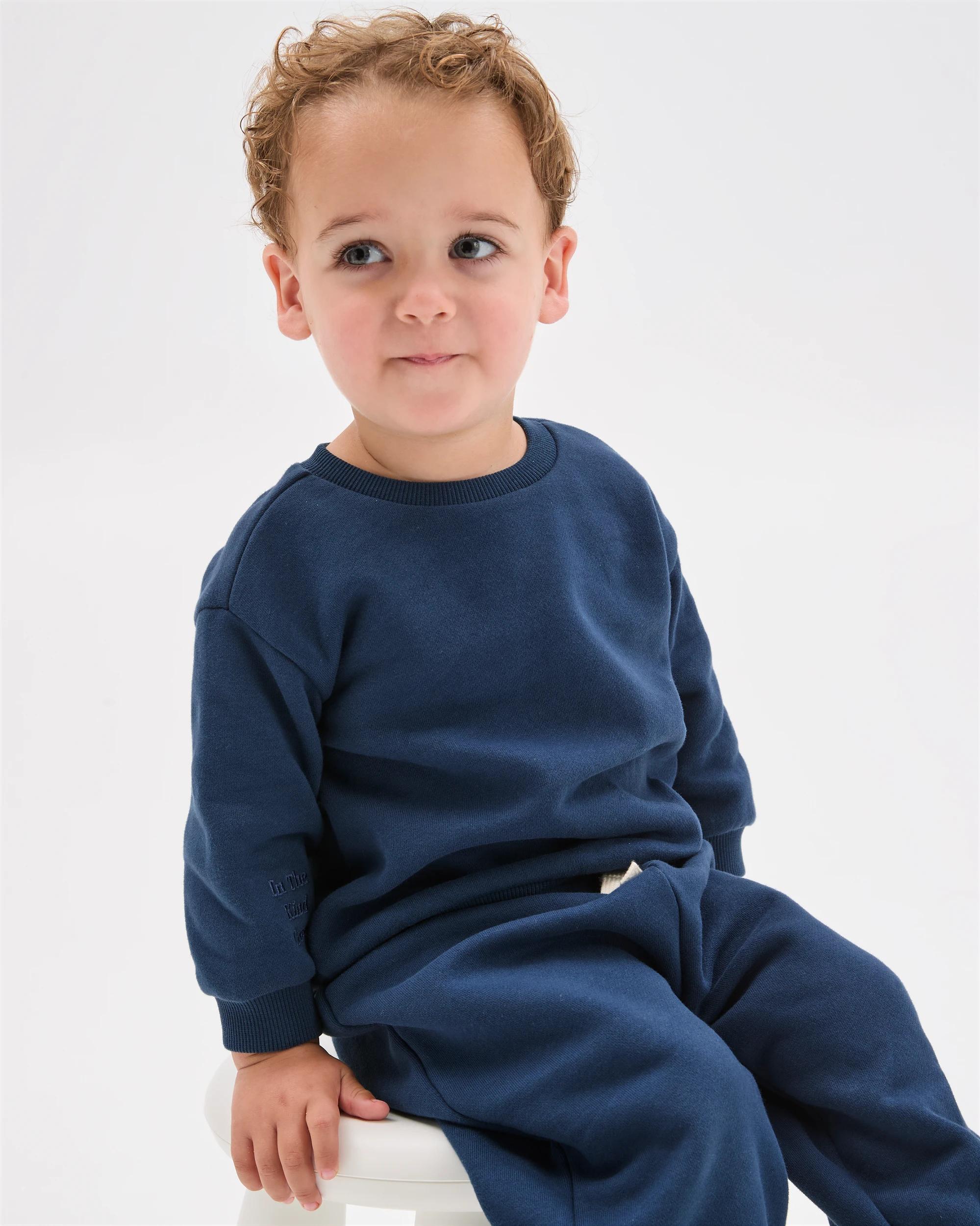 2 Target Baby Baby Australian Cotton Blend Fleece Plain Jumper MOONLIT OCEAN, 2 of 4