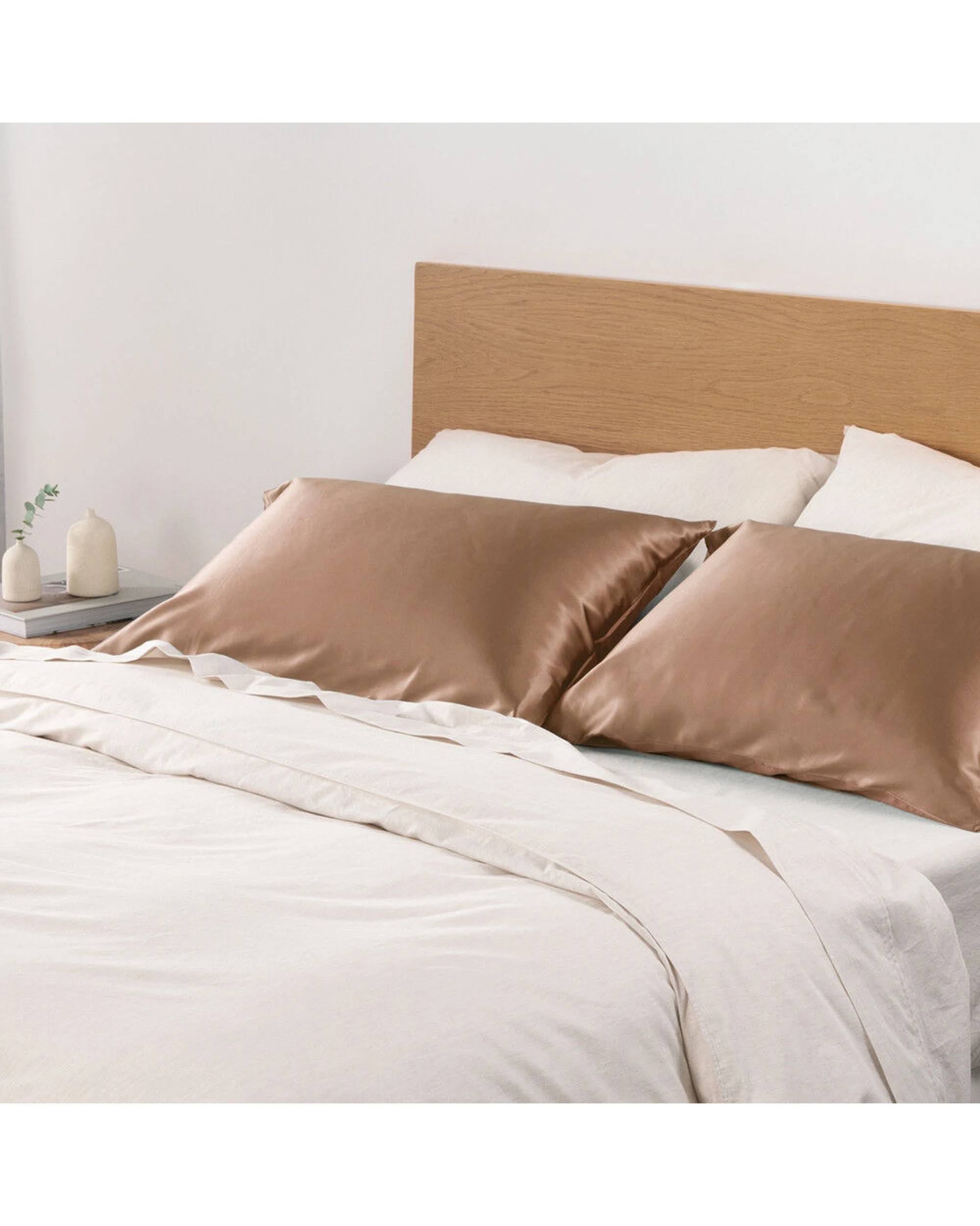 3 Canningvale 2pc Beautysilks Mulberry Silk Pillowcase Pack Toffee - Brown, 3 of 4