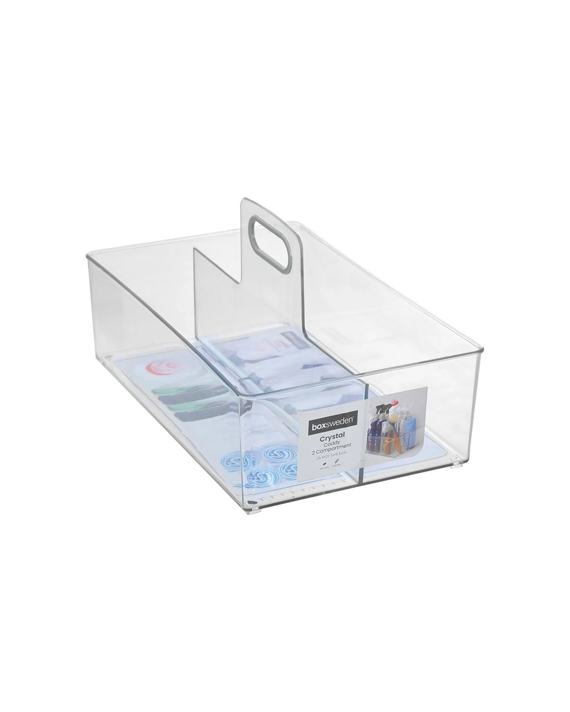 3 Boxsweden 2PK Crystal 35x22cm Caddy 2 Compartment Organiser Durable Design
 - plain, 3 of 9