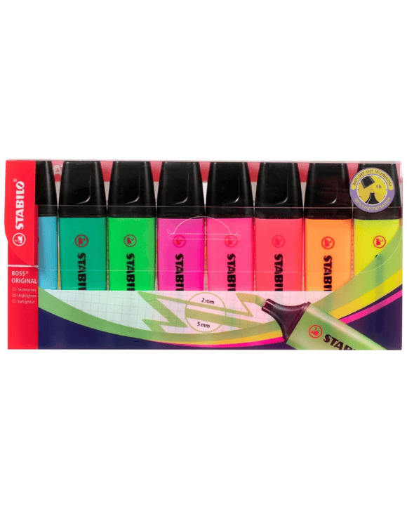 Stabilo Boss Highlighter Assorted 8 Pack