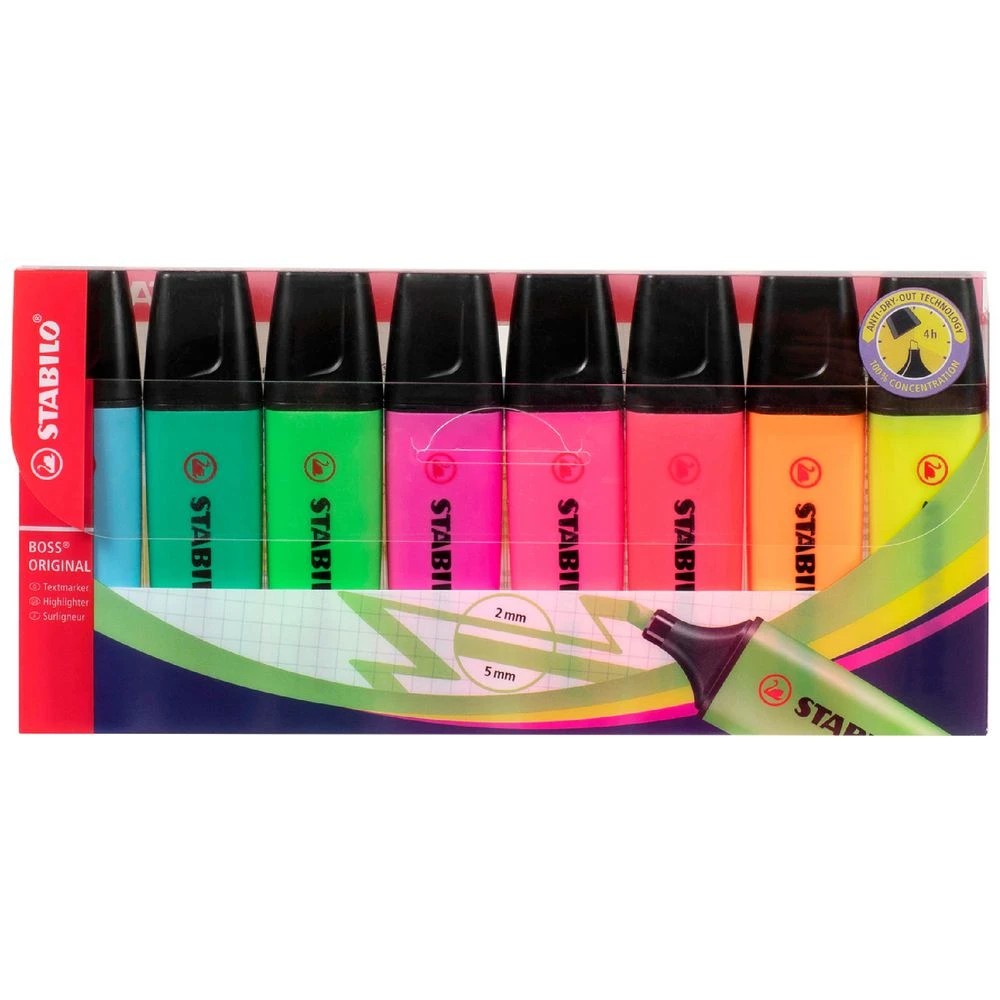 1 Stabilo Boss Highlighter Assorted 8 Pack, 1 of 2
