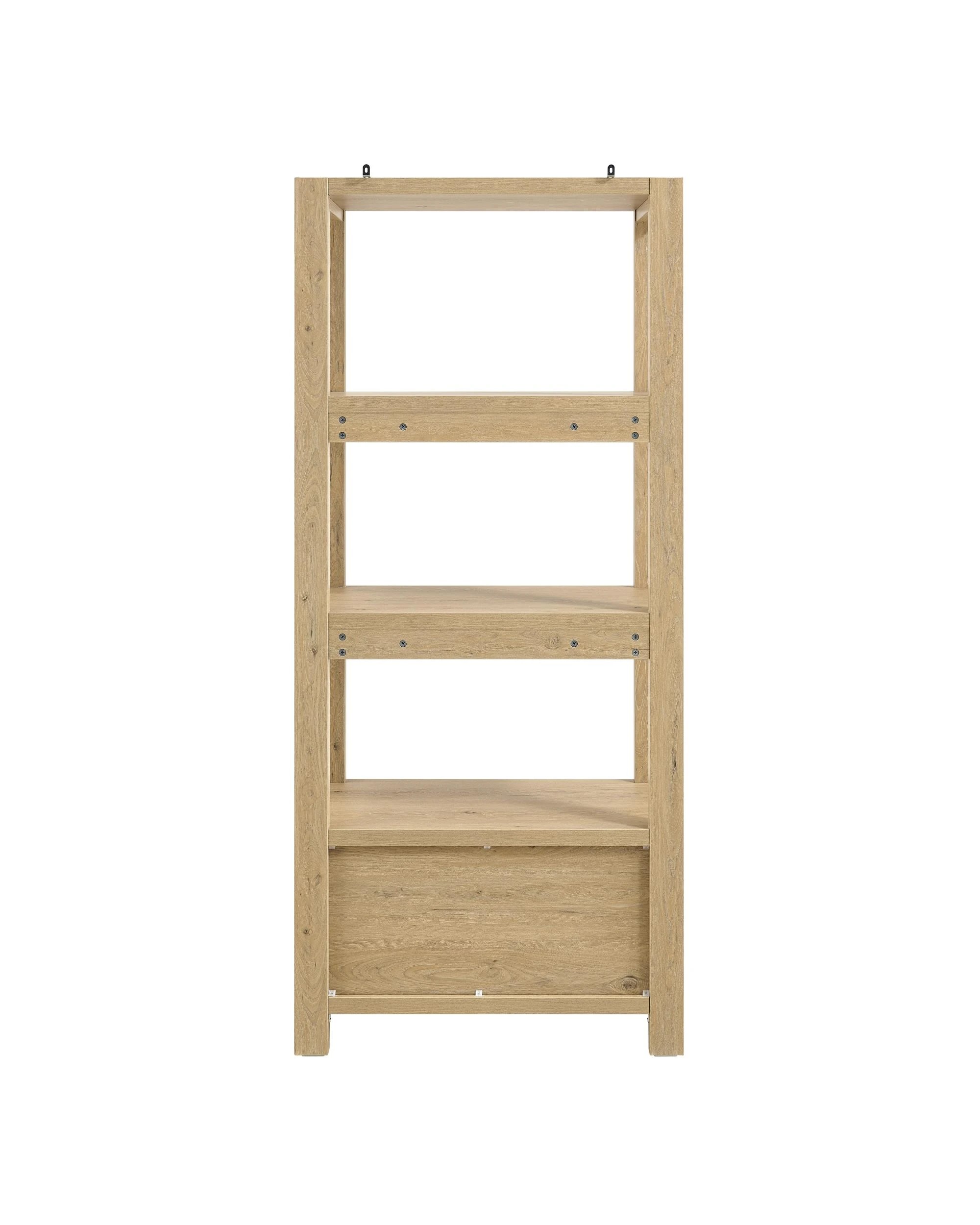 6 Kodu Bookcase Storage 3 Shelf 2 Doors Oak - Natural, 6 of 10