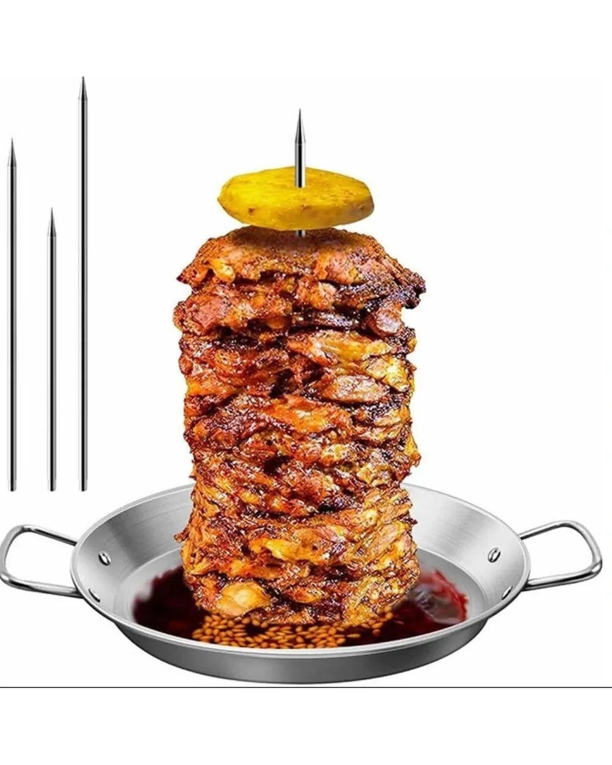 6 Flaming Coals Taco Al Pastor Spit Stand Stainless Steel, 6 of 8
