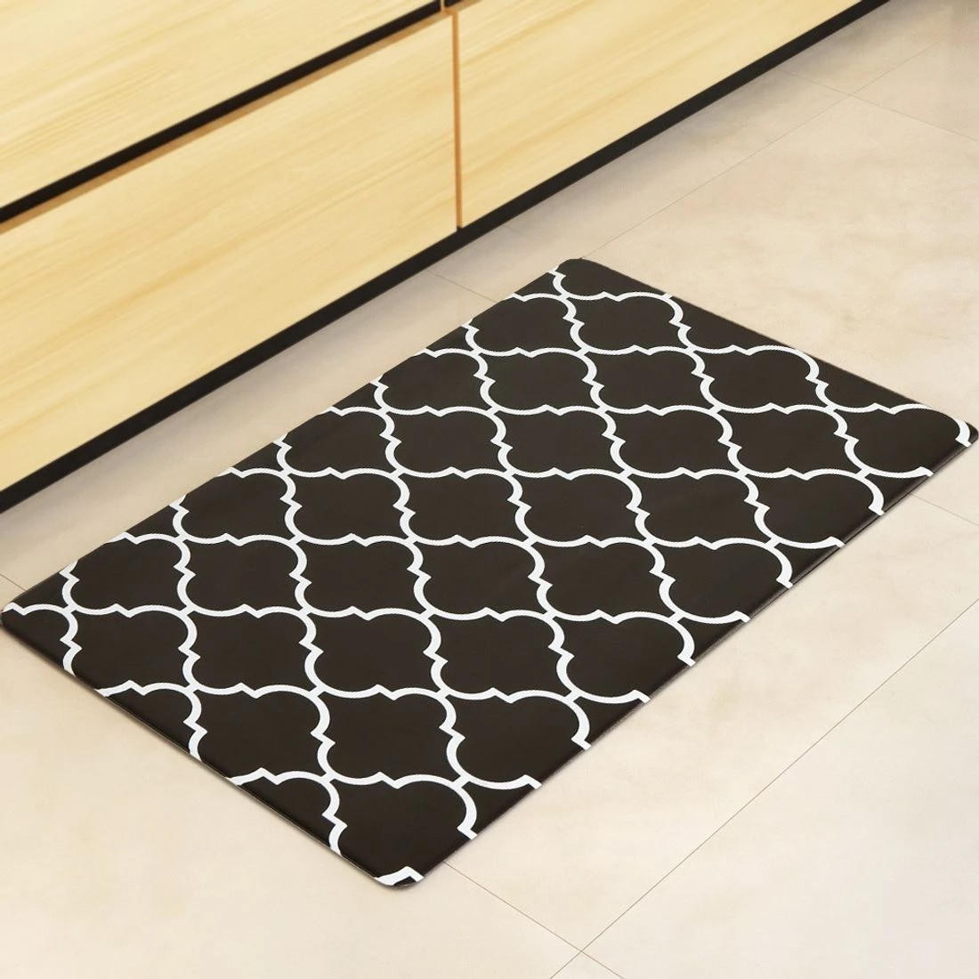 3 Artiss Kitchen Mat 45x75cm PVC Floor Rug Carpet - Black, 3 of 7