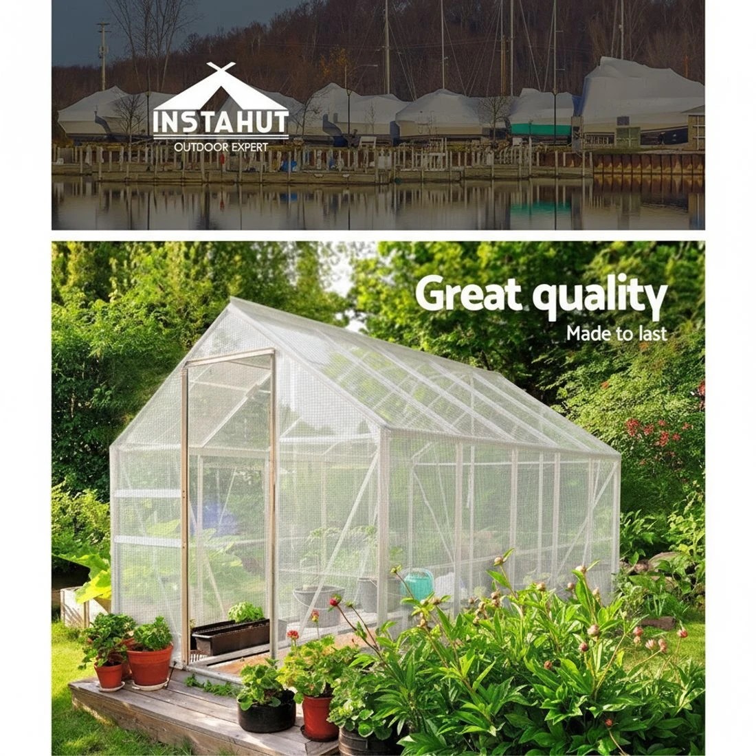 4 Instahut Tarp Tarpaulin 2x3m Canvas Camping Heavy Duty Sun Cover - Clear, 4 of 7