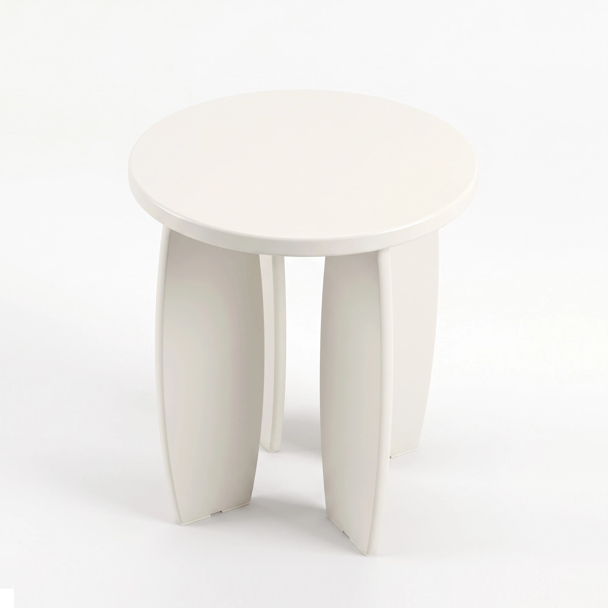 4 Artiss Round End Table High-Gloss Small Coffee Table Side Bedside Nightstand 40x45cm Cream white - White, 4 of 9