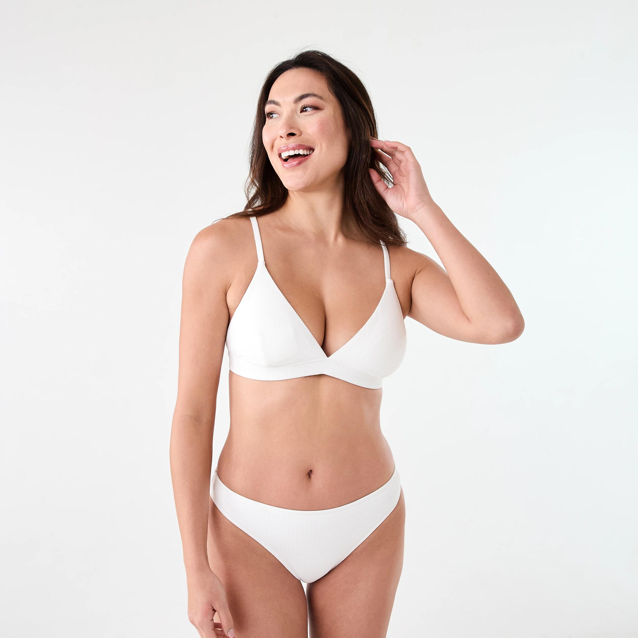 7 Crinkle Triangle Bikini Top WHITE, 7 of 7