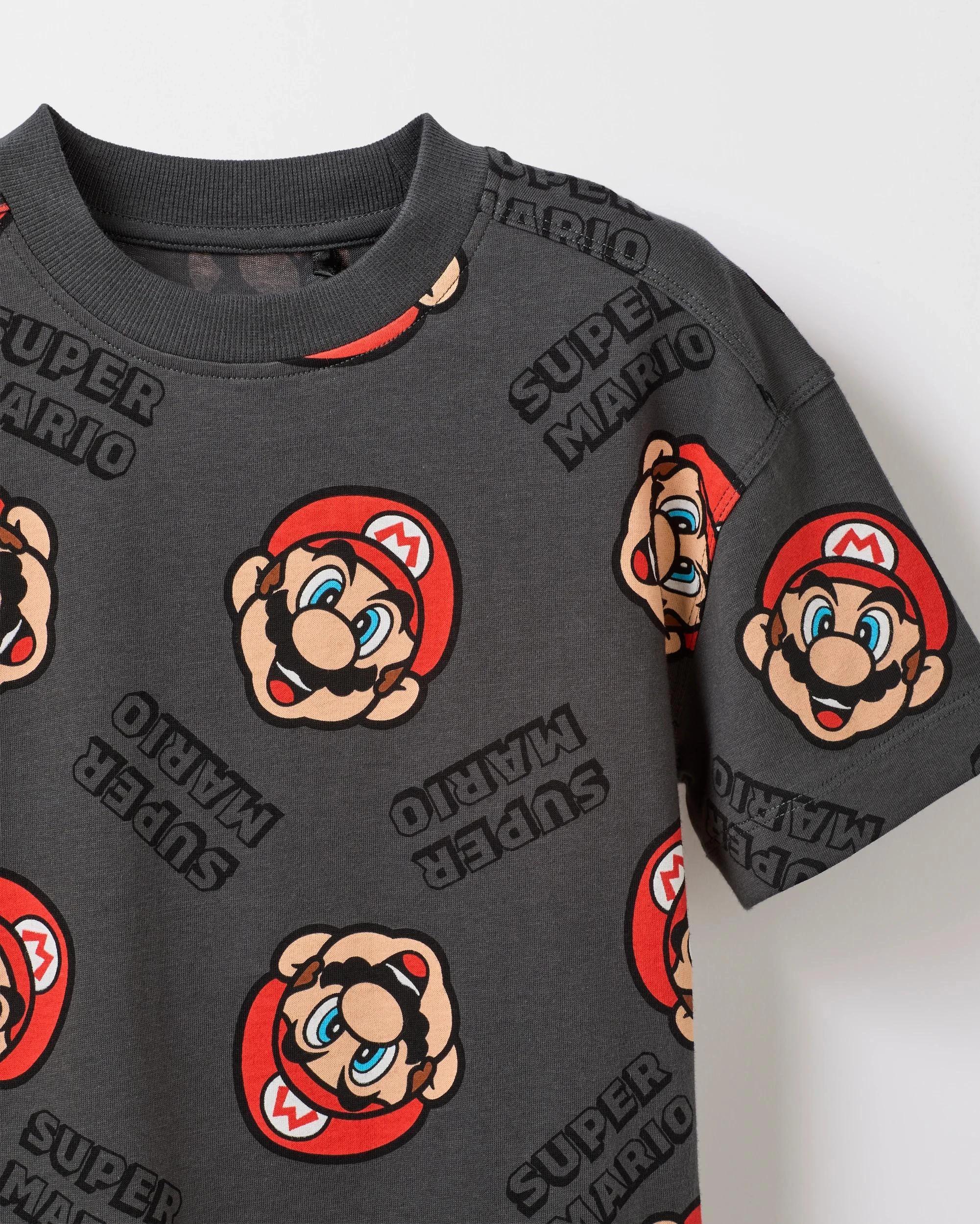 2 Super Mario Australian Cotton T-Shirt CHARCOAL, 2 of 2