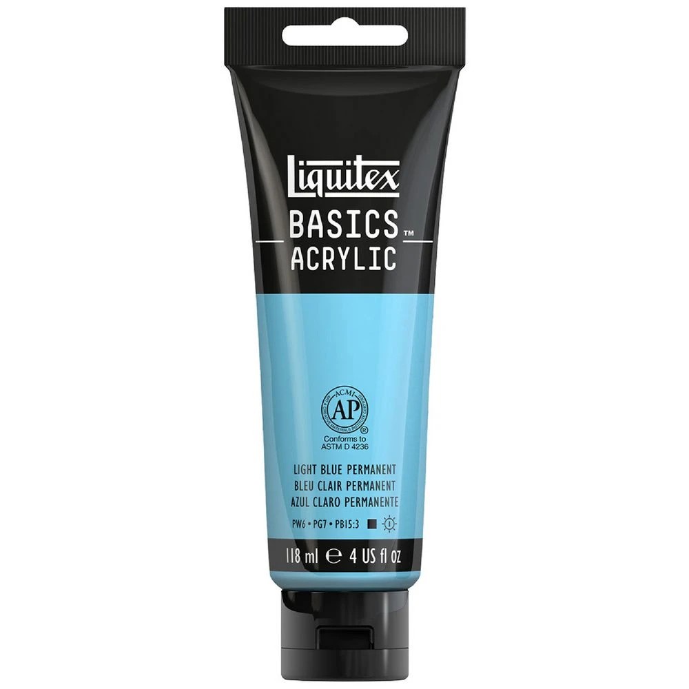1 Liquitex Basics 118mL Paint Light Blue Permanent, 1 of 5