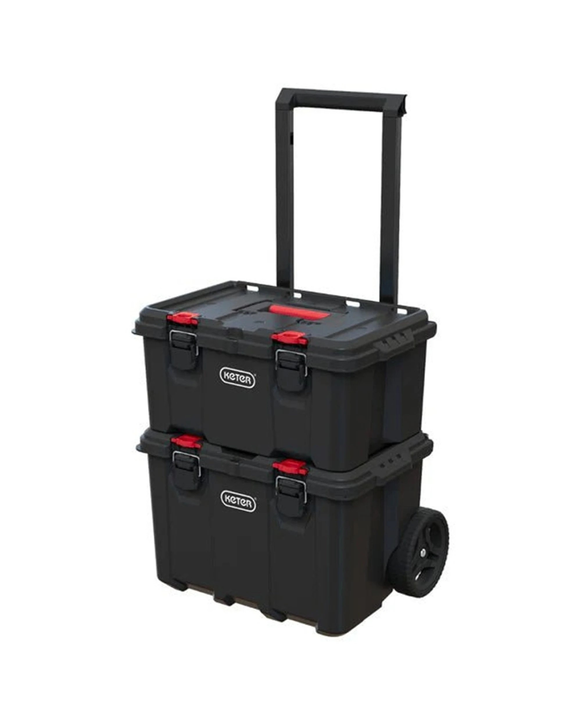 Keter Stack N Roll System Mobile Cart Tool Organiser Set - Black - Kmart