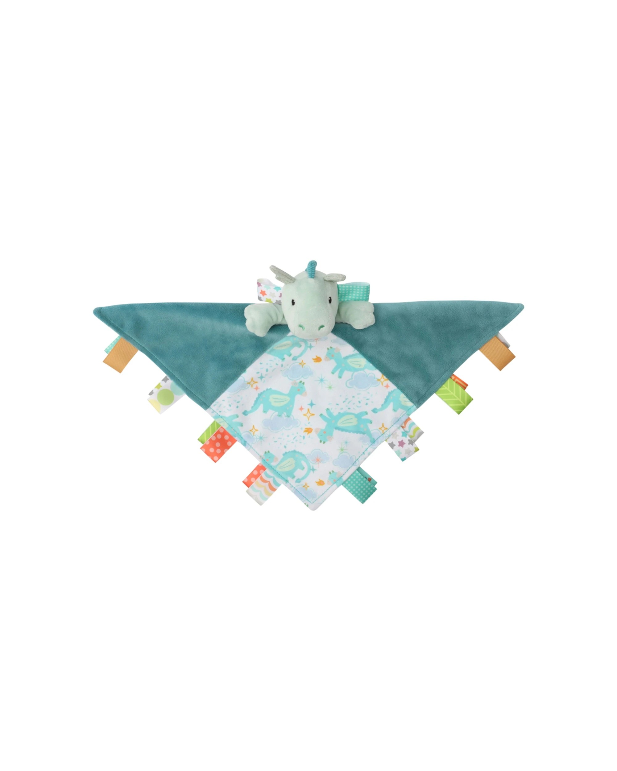 1 Mary Meyer Taggies Drax Dragon Character Blanket 0 Years Plus Sensory Tags - Blue, 1 of 6