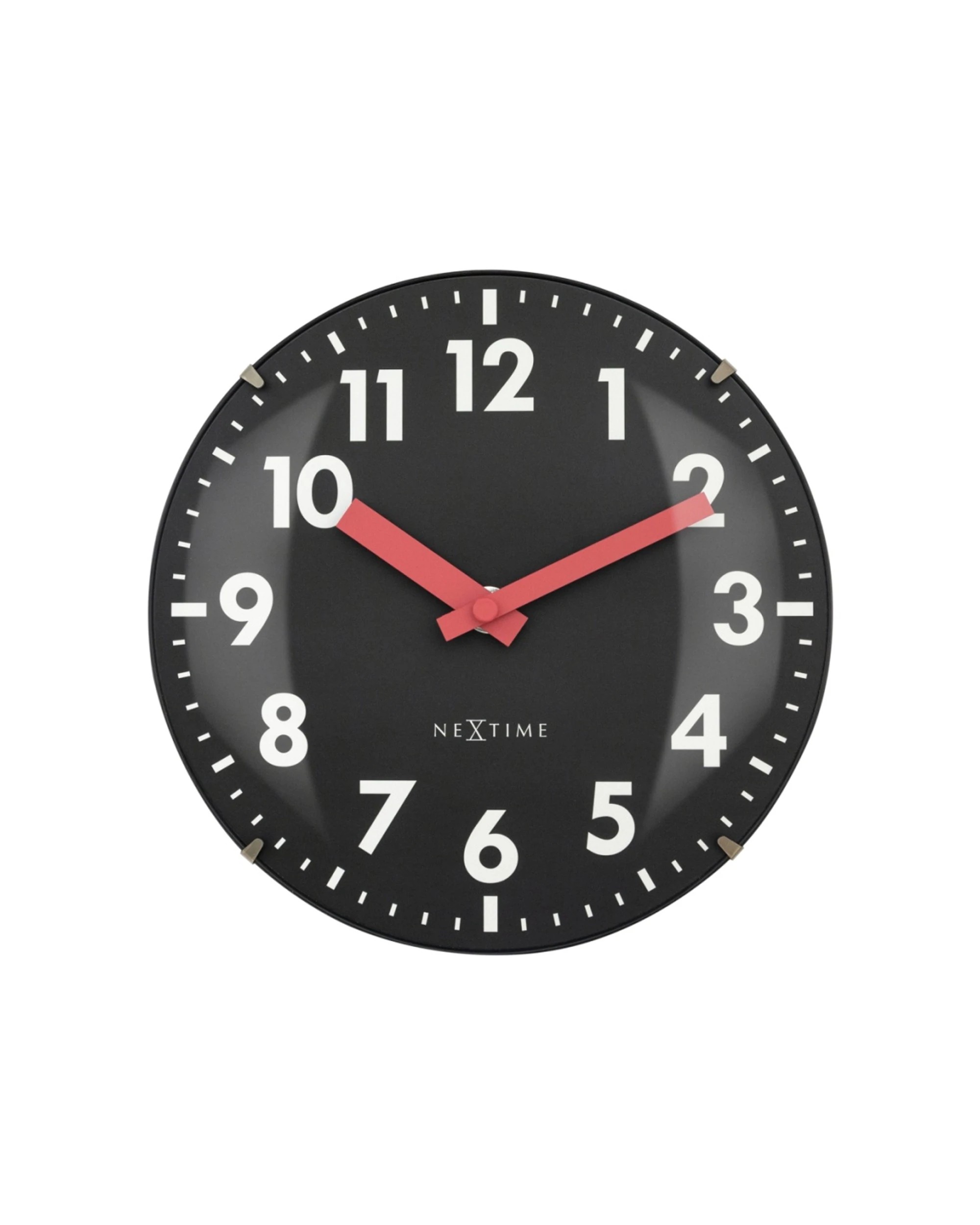 1 NEXTIME Duomo Mini Clock Silent Sweep Movement Retractable Stand Table Wall 20cm - Black, 1 of 7