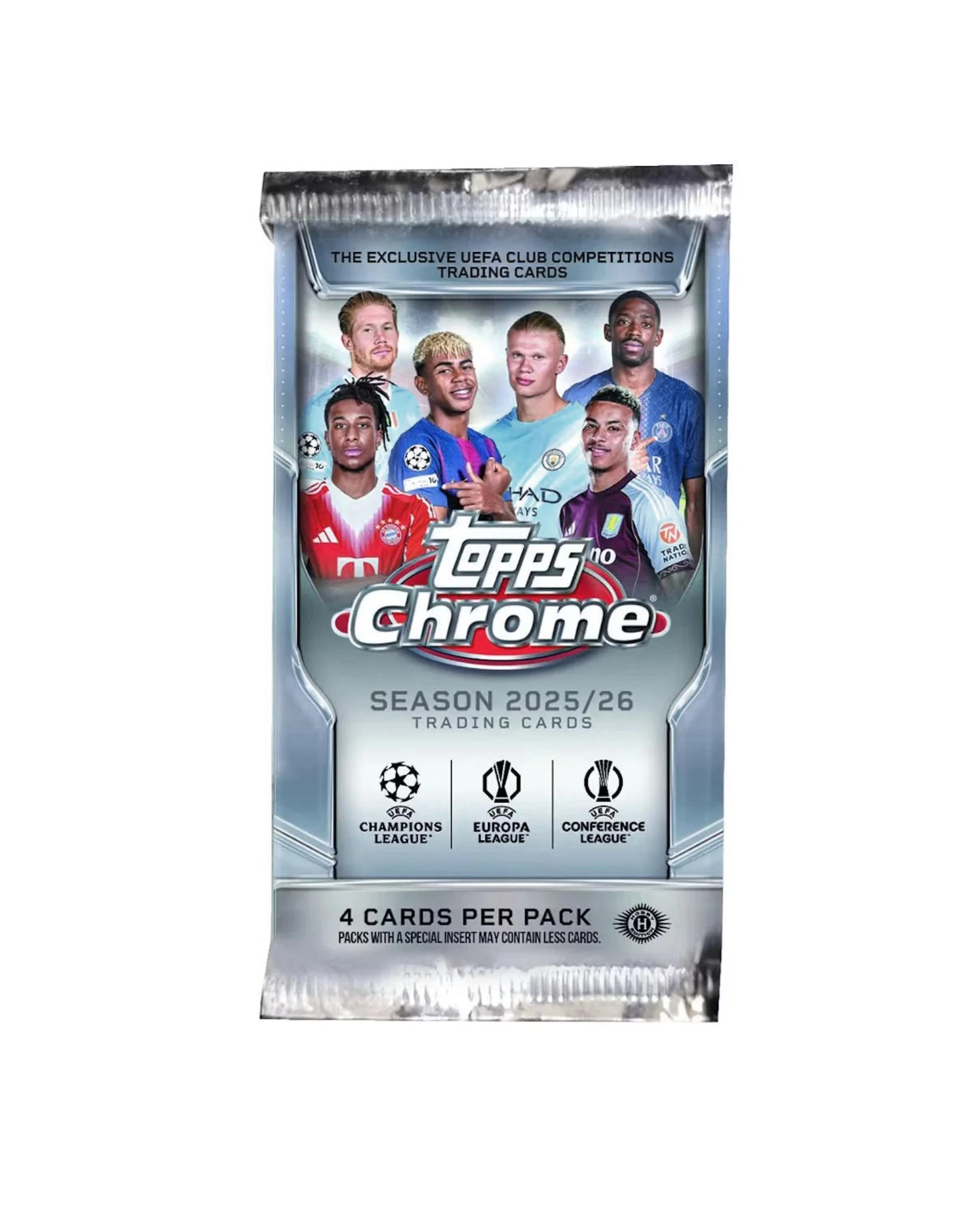 1 Topps 2025/2026 Chrome UEFA Club Competitions Soccer Hobby Pack, 1 of 10