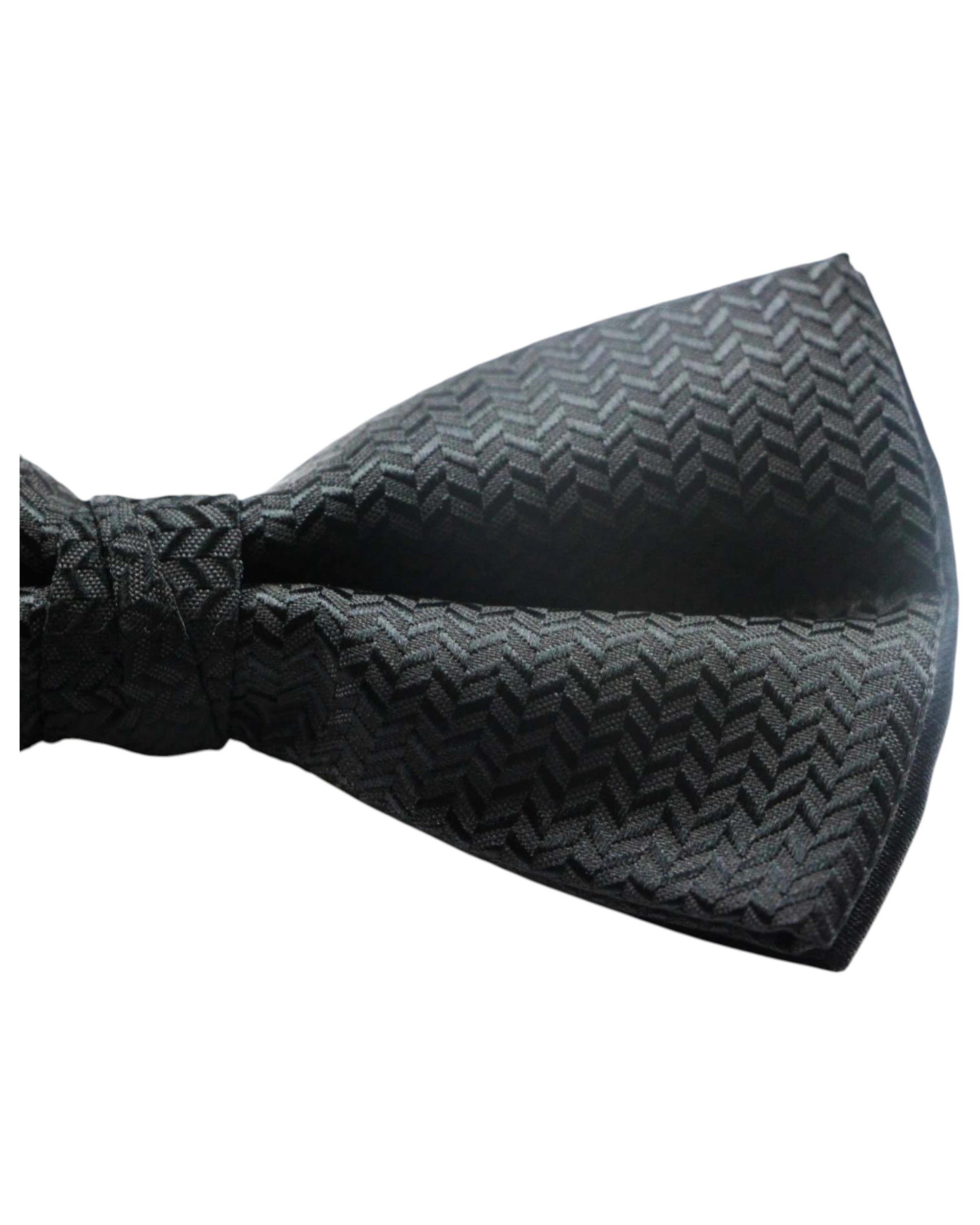 3 Zasel Mens Black Zig Zag Patterned Bow Tie, 3 of 3