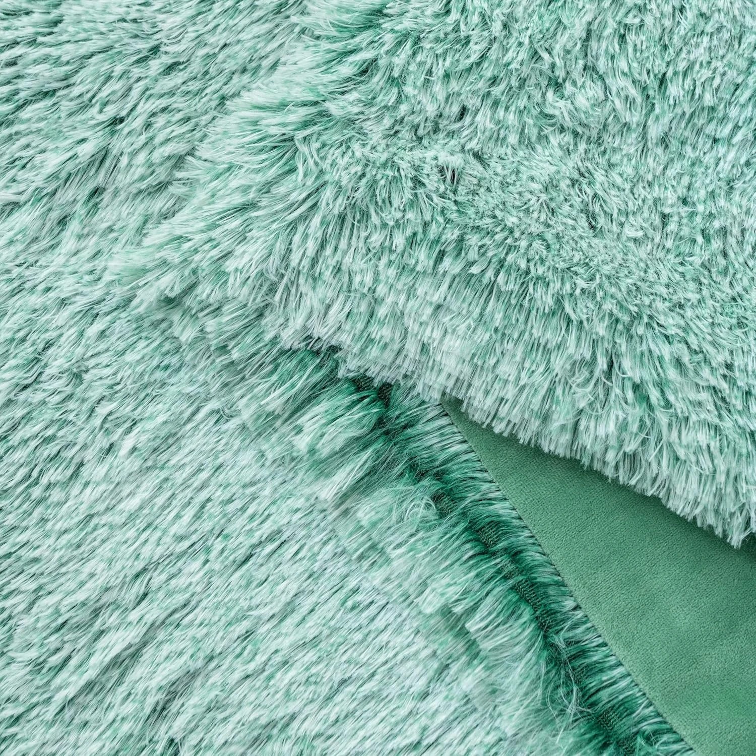 4 Gioia Casa Double-Sided Faux Fur Shaggy Throw Blanket Soft Warm Plush - Emerald Green, 4 of 4