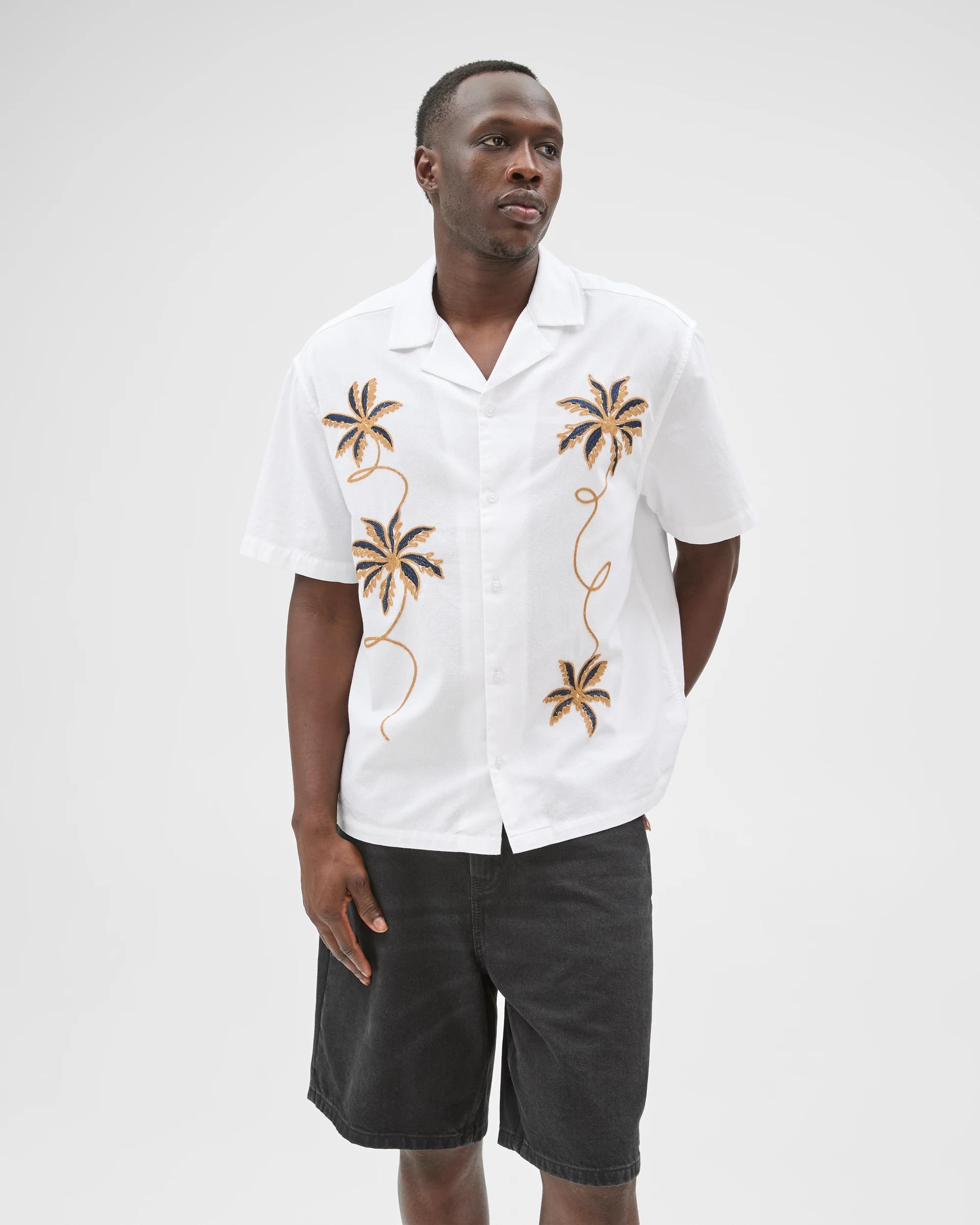 2 Commons Australian Cotton Short Sleeve Embroidered Boxy Fit Shirt CLOUD WHITE, 2 of 7