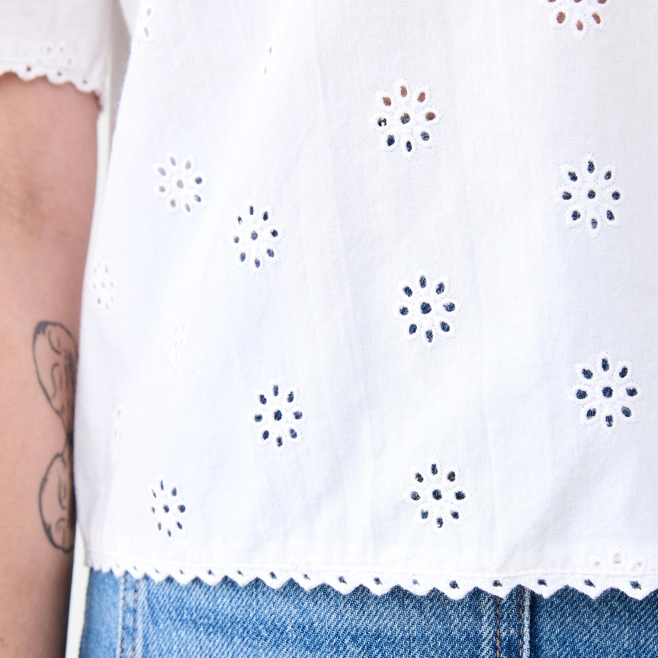 7 Short Sleeve Broderie Shirt White, 7 of 7
