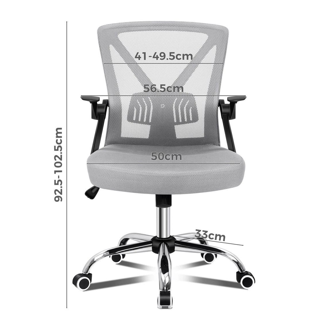 8 Alfordson Mesh Office Chair Executive Fabric Seat Gaming Racing Tilt Computer - Grey, 8 of 10