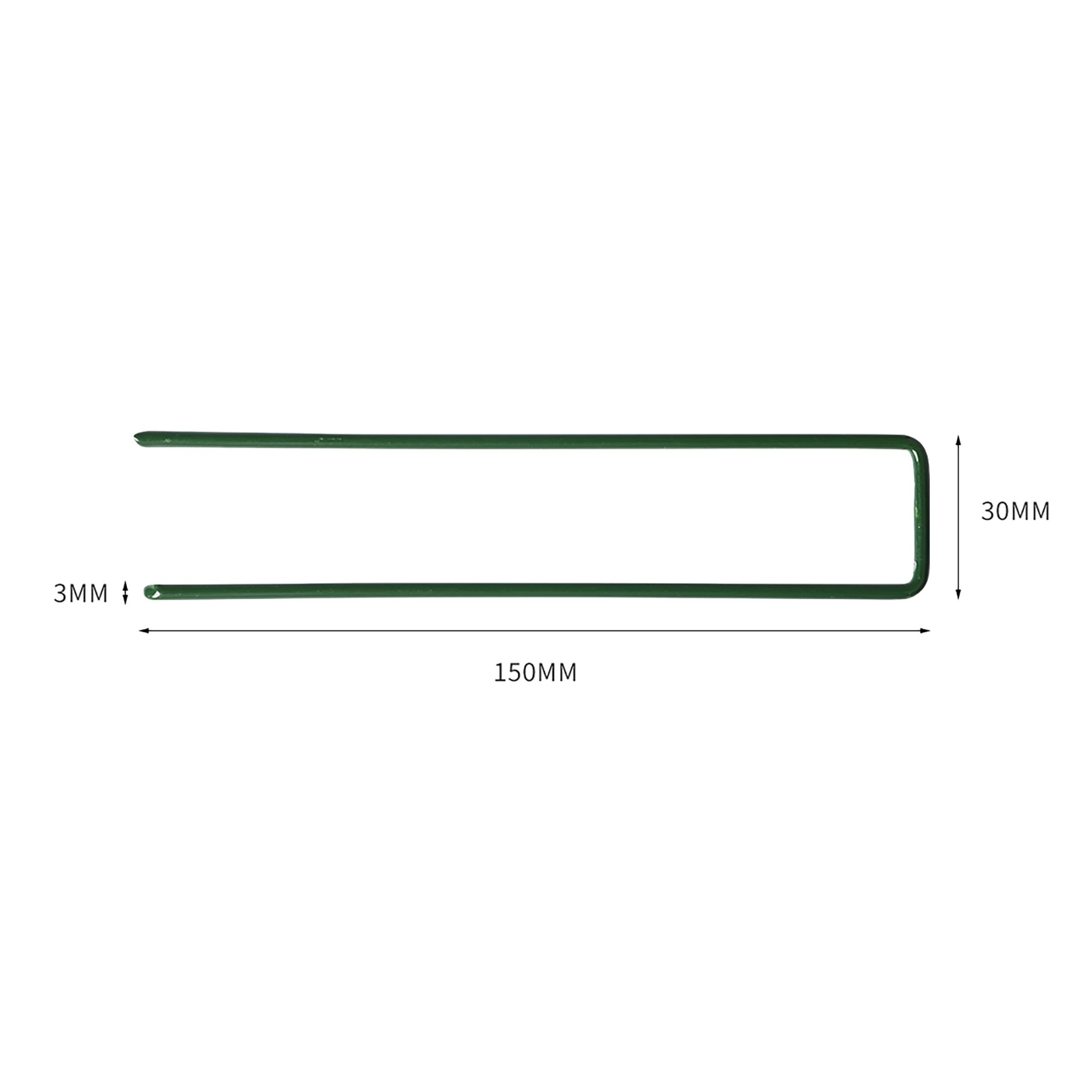 2 Marlow 50Pcs Synthetic Artificial Grass Pins Turf Pegs U Fastening Lawn Weed Mat, 2 of 5