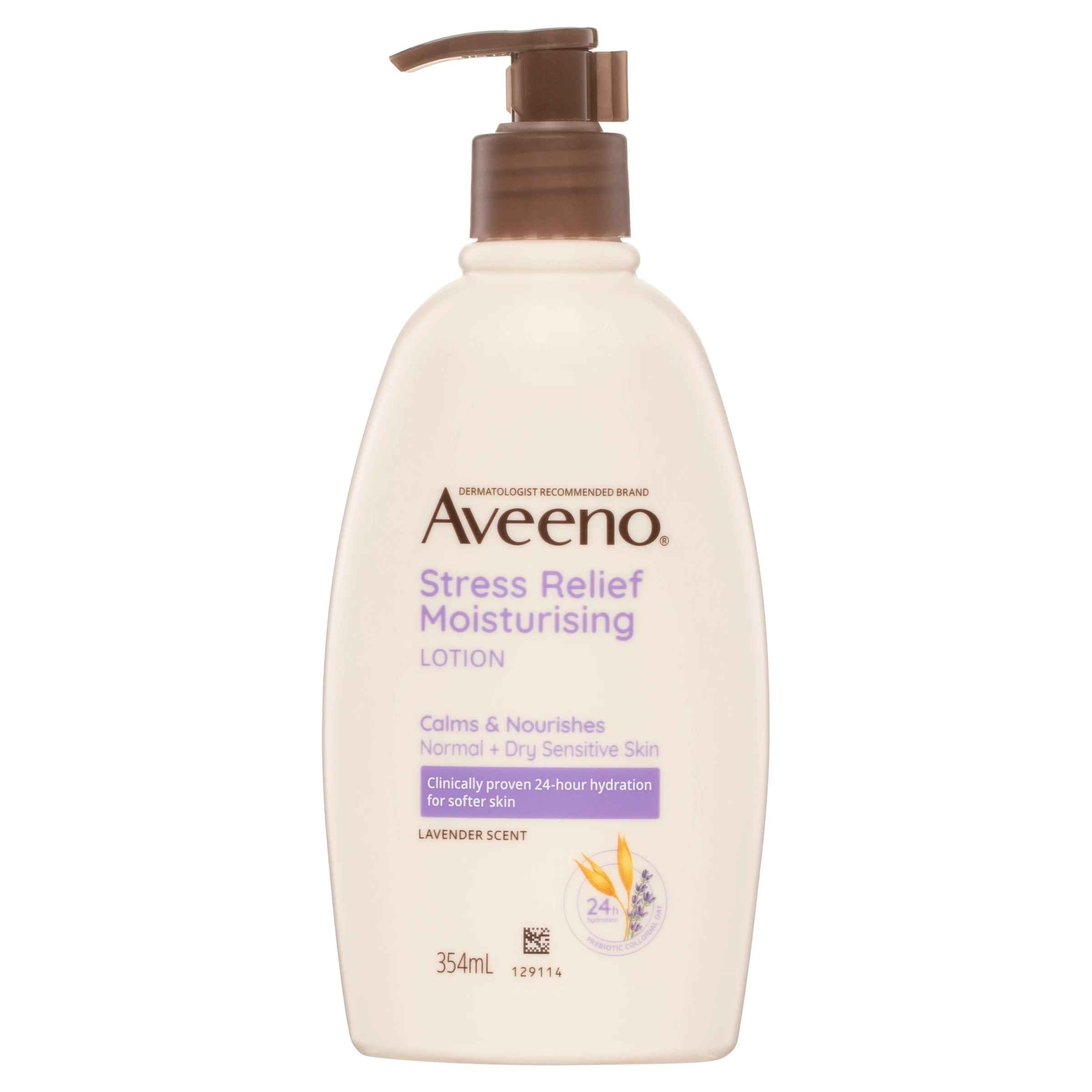 1 Aveeno Active Naturals Stress Relief Moisturising Lotion 354ml - Lavender, Chamomile & Ylang-Ylang - White, 1 of 6