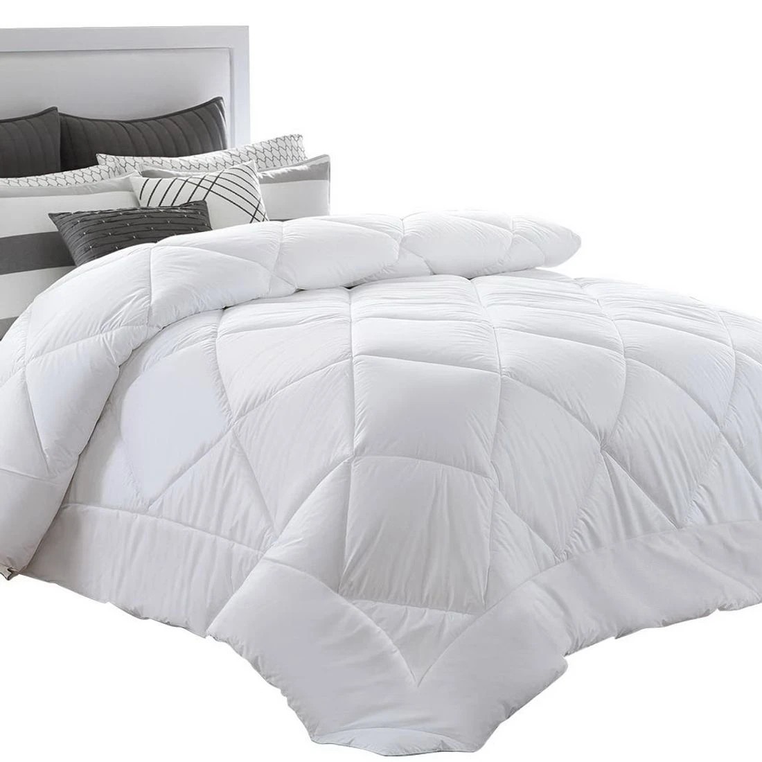2 Giselle Bedding 400GSM Microfibre Bamboo Quilt Super King - Super King Bed - White, 2 of 8