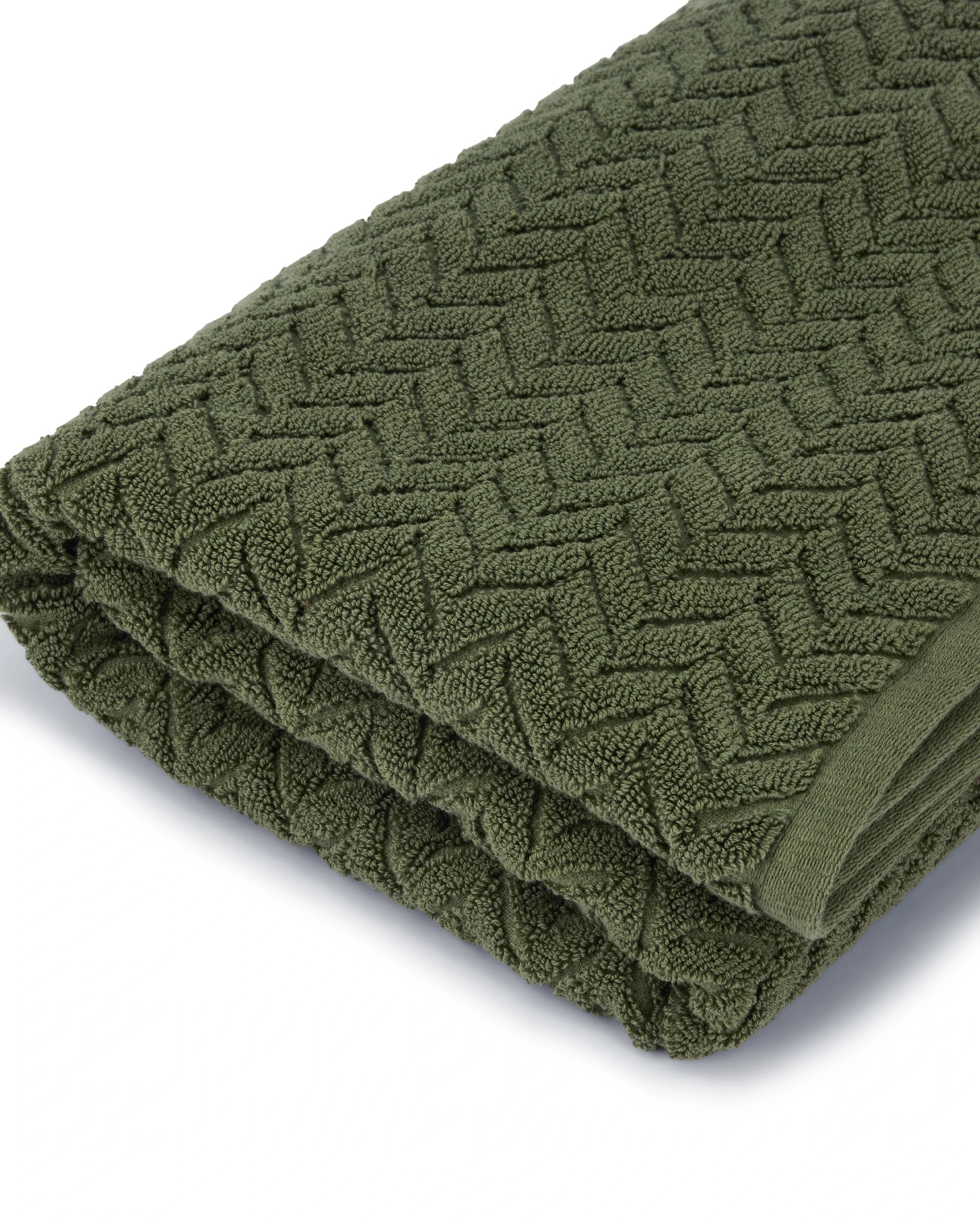 4 Chevron Cotton Bath Towel - Olive, 4 of 6