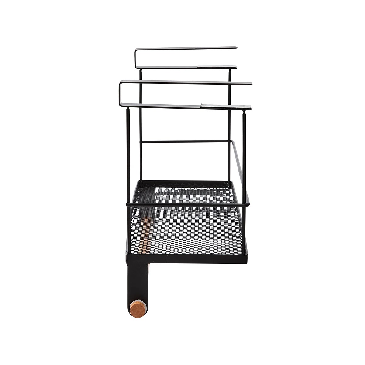 5 Wire and Wood Undershelf Basket With Rail, 5 of 9