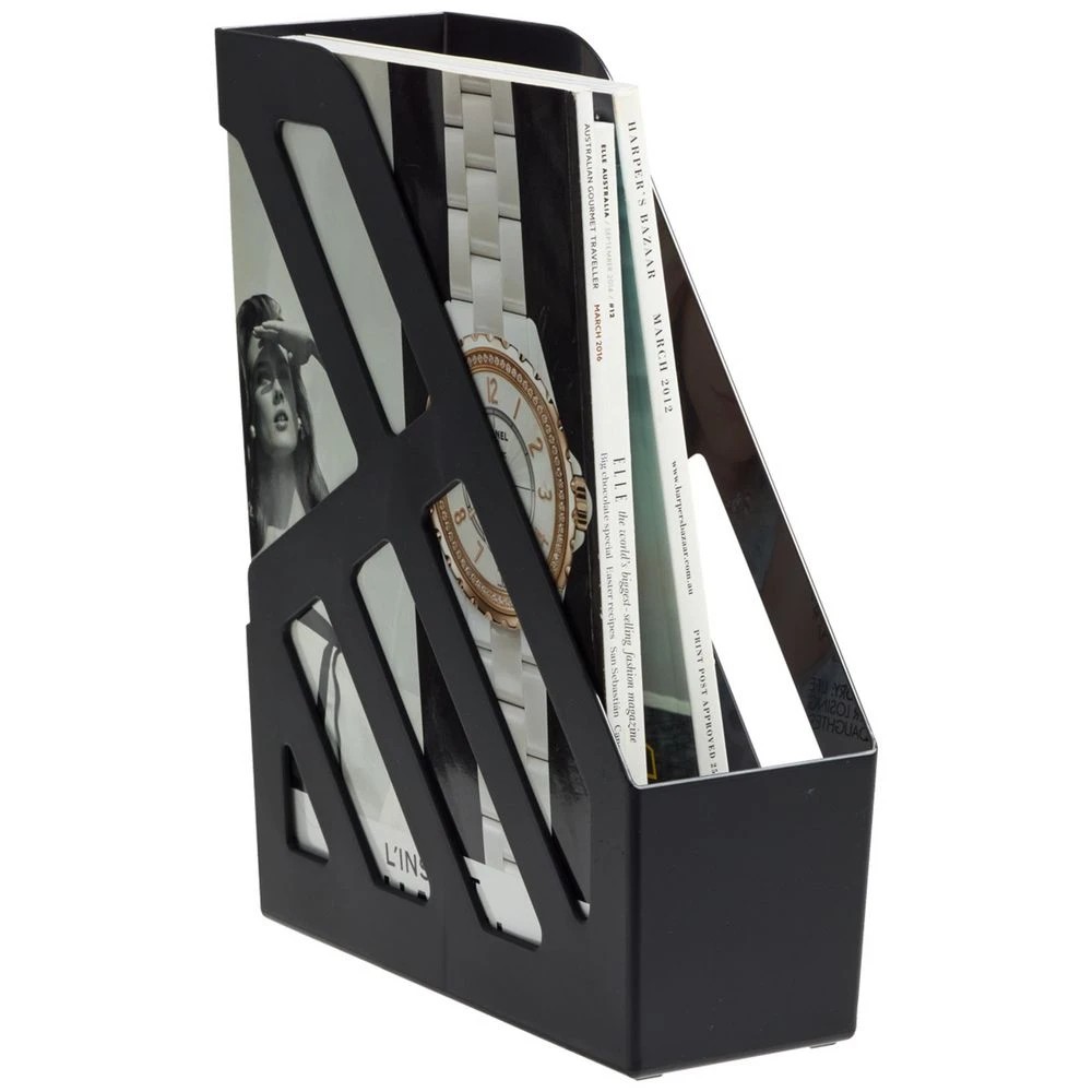 3 Keji A4 Magazine File Black 3 Pack, 3 of 4