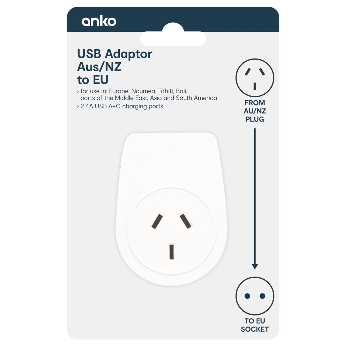 1 USB Reverse Compact Travel Adaptor - AU to EU, 1 of 6