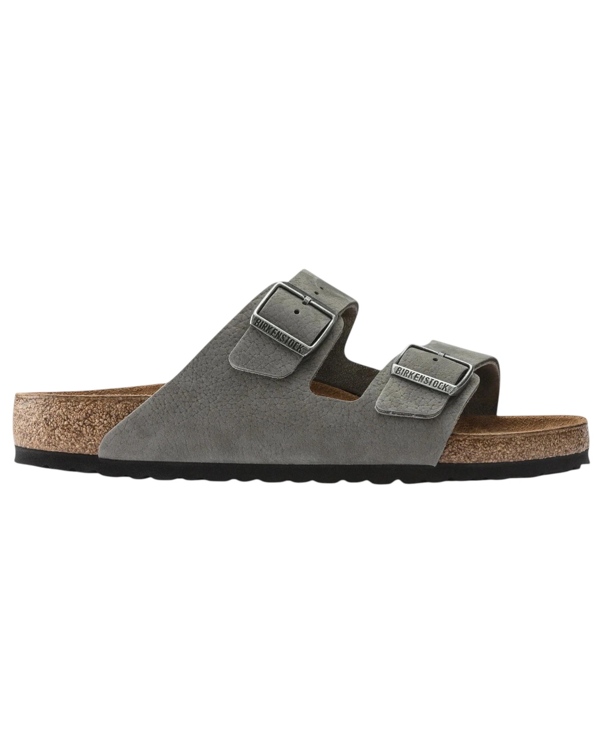 4 Birkenstock Mens Arizona Desert Buck Nubuck Leather Regular Sandals WHALE GREY, 4 of 4