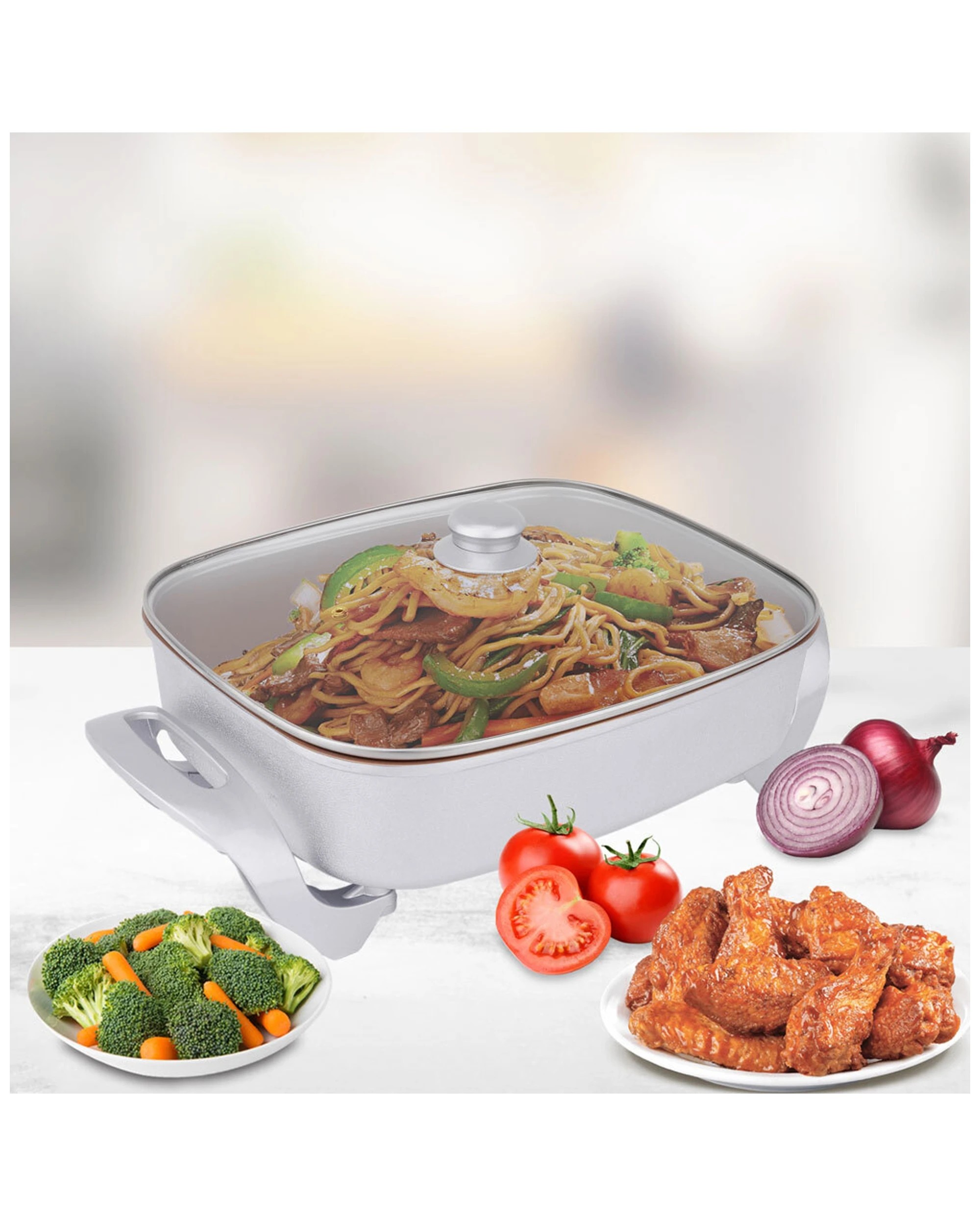 1 Healthy Choice Electric Fry Pan 7.9l 38cm Non-stick 1500w Frying Cookware Copper - White, 1 of 7