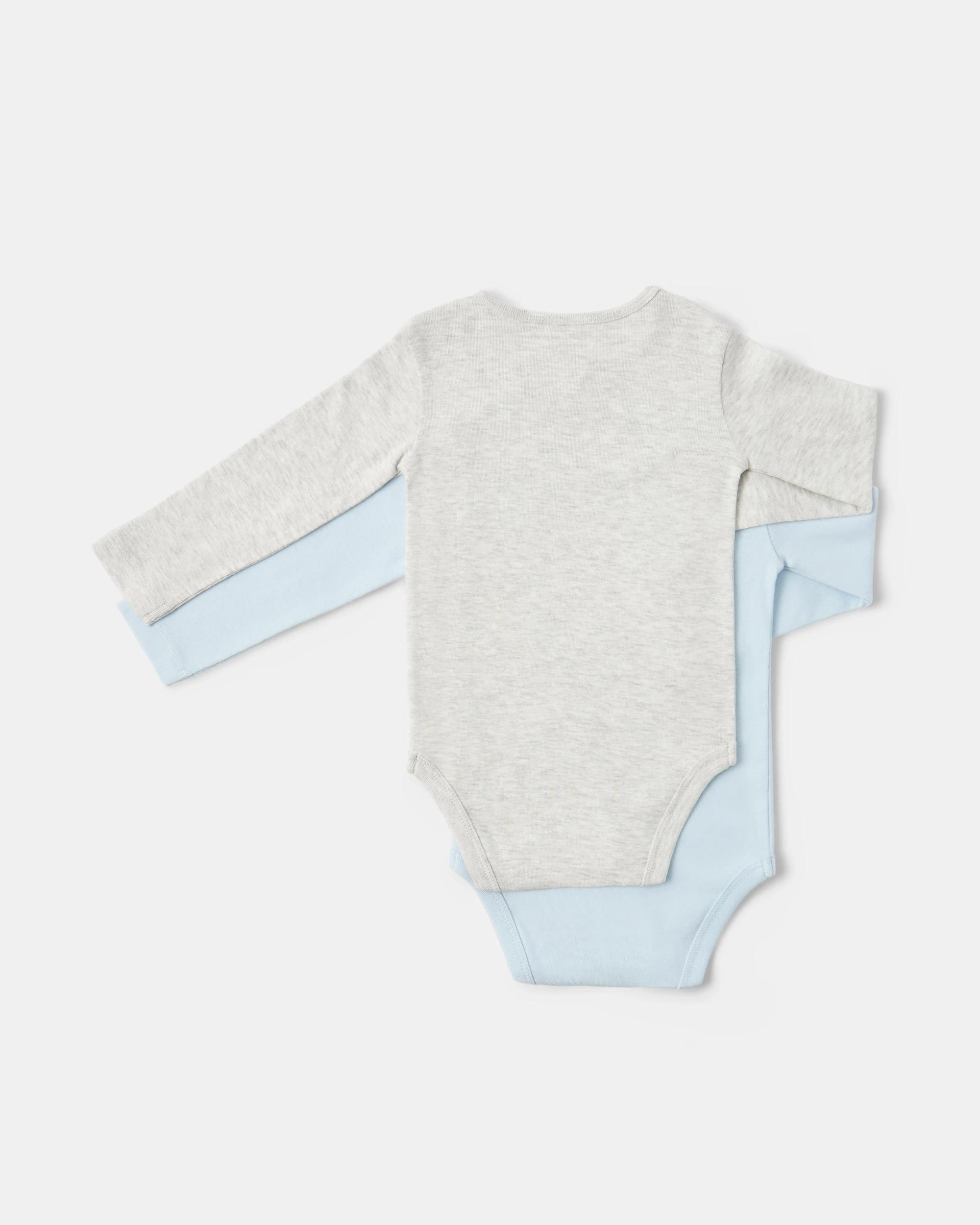 2 2 Pack Long Sleeve Bodysuits Blu Pck, 2 of 7