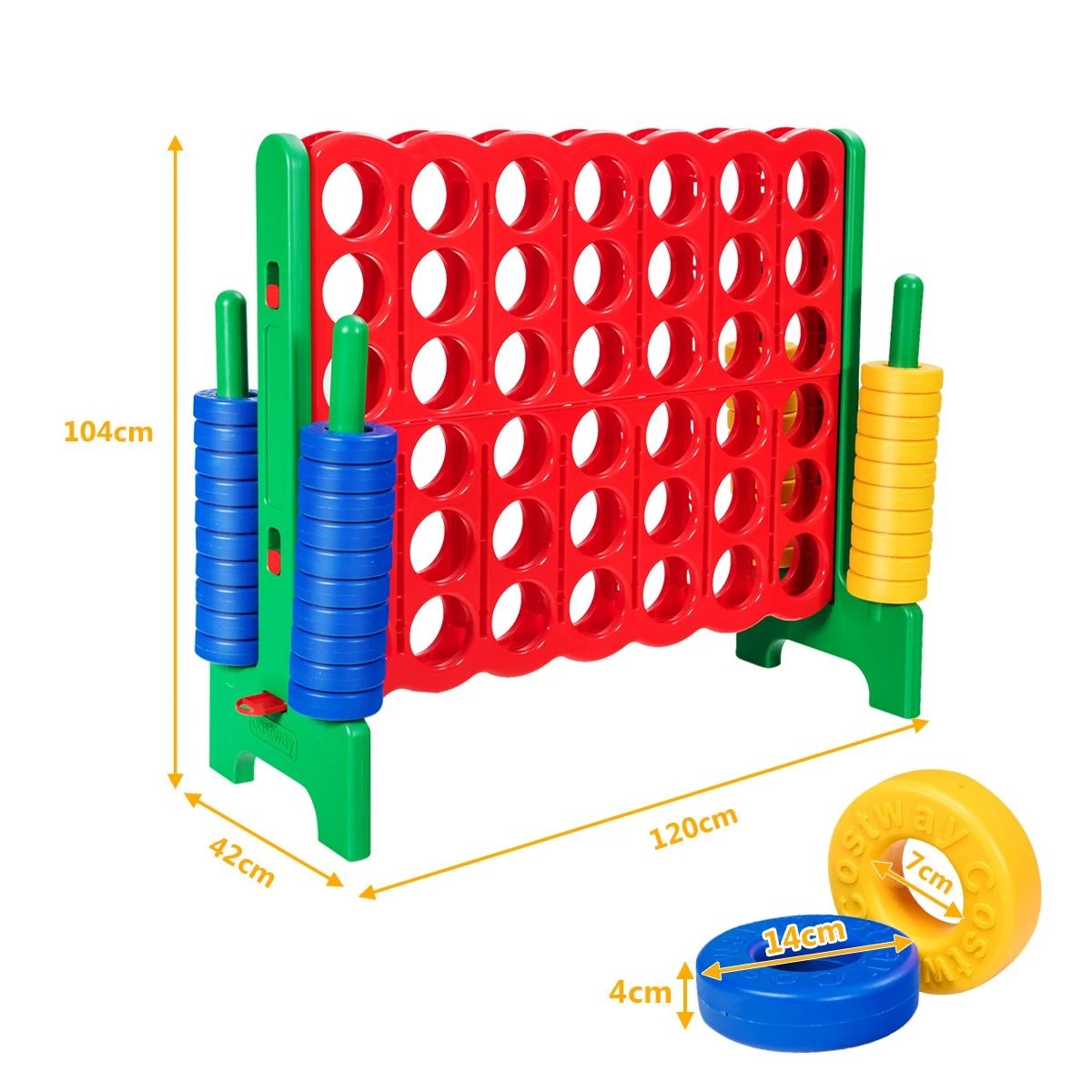 2 Costway Giant Connect 4 In A Row Board Game Set, 2 of 4