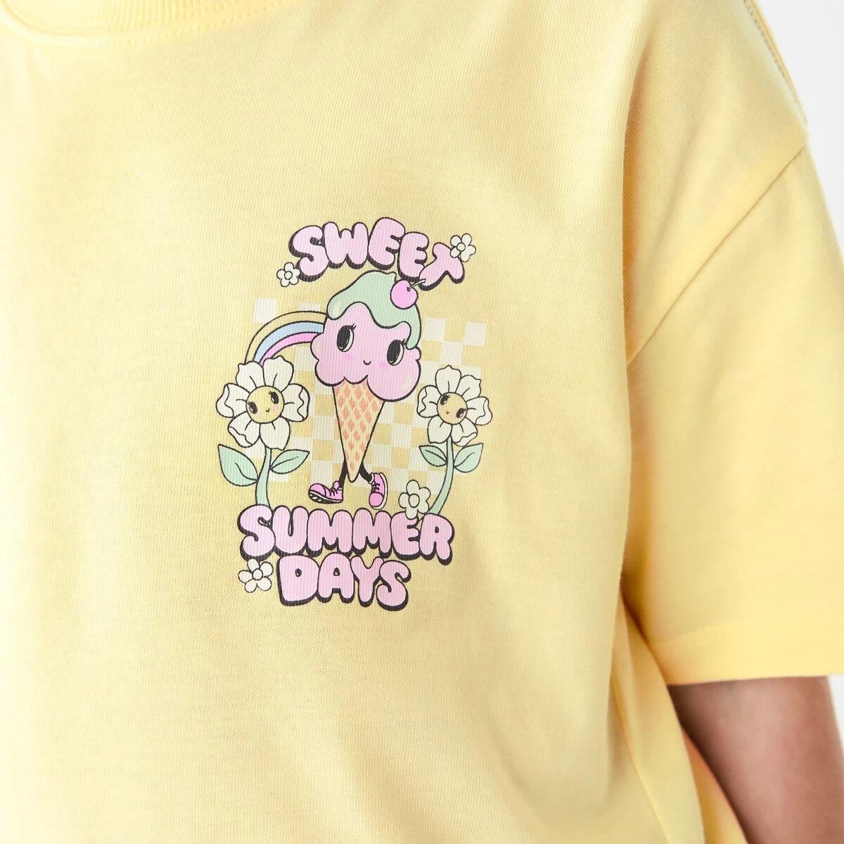 4 Short Sleeve Oversized Print T-shirt SWEET SUMMER DAYS BUTTER, 4 of 7