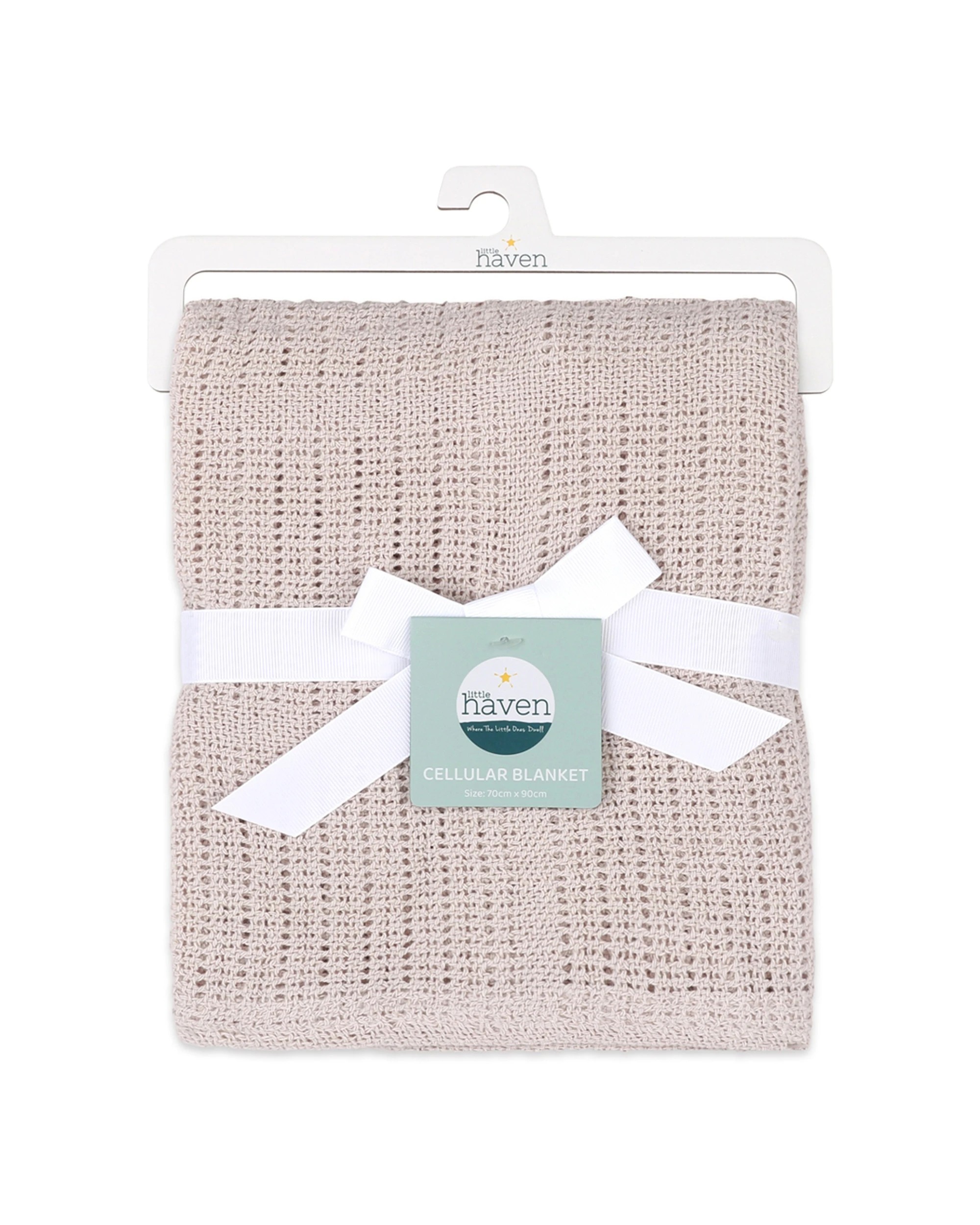 1 Little Haven Cellular Natural Gentle Baby Blanket 100 Percent Cotton Breathable - Beige, 1 of 3