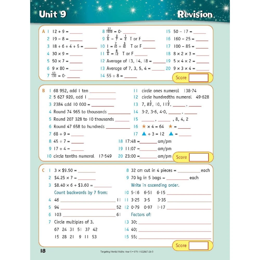 9 Targeting Mental Maths Year 6 2022 Edition, 9 of 10