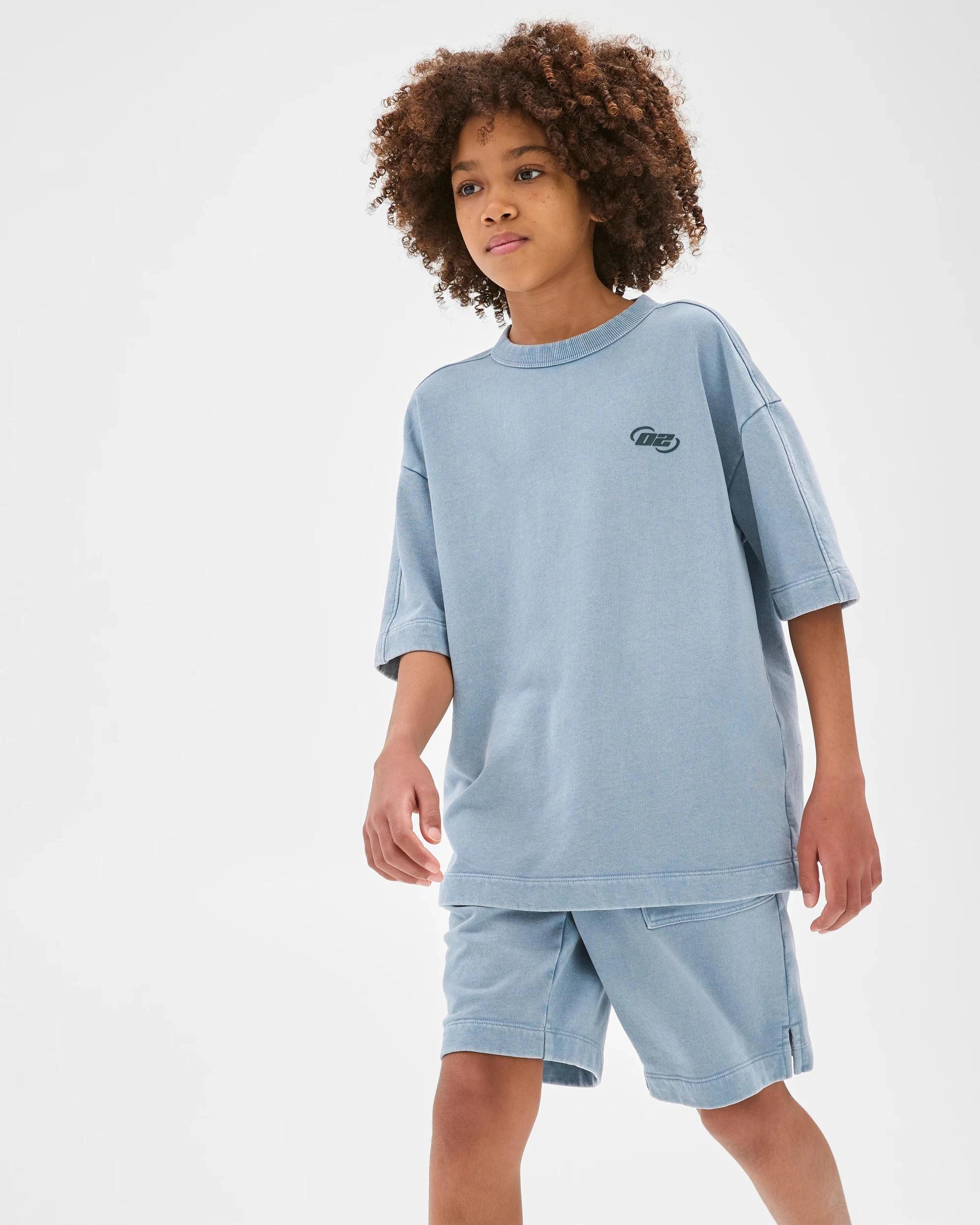 1 Target Kids Australian Cotton Blend Washed Fleece Knit Shorts BLUE, 1 of 6